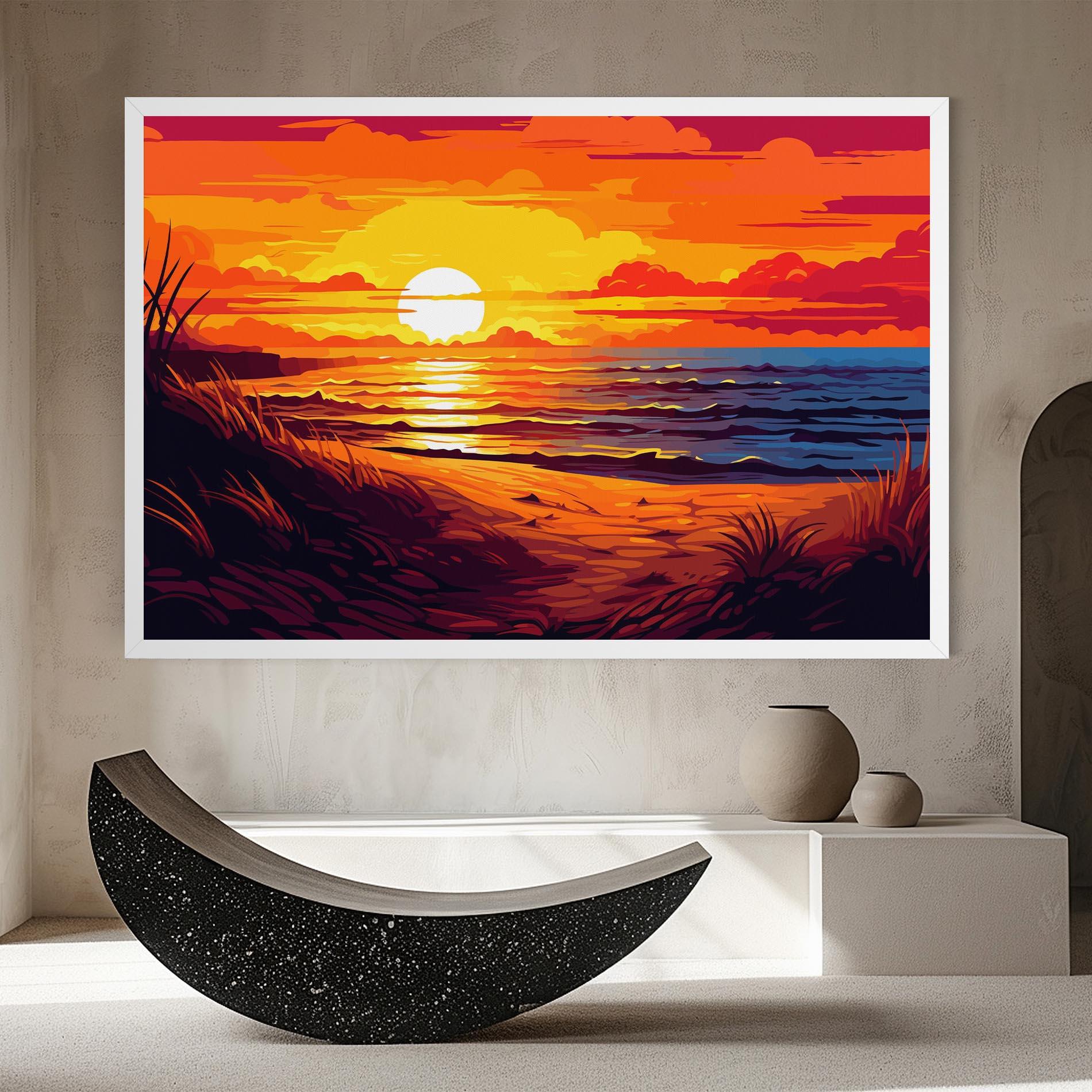 Tablou Canvas Strong Orange Sunset mockup 8