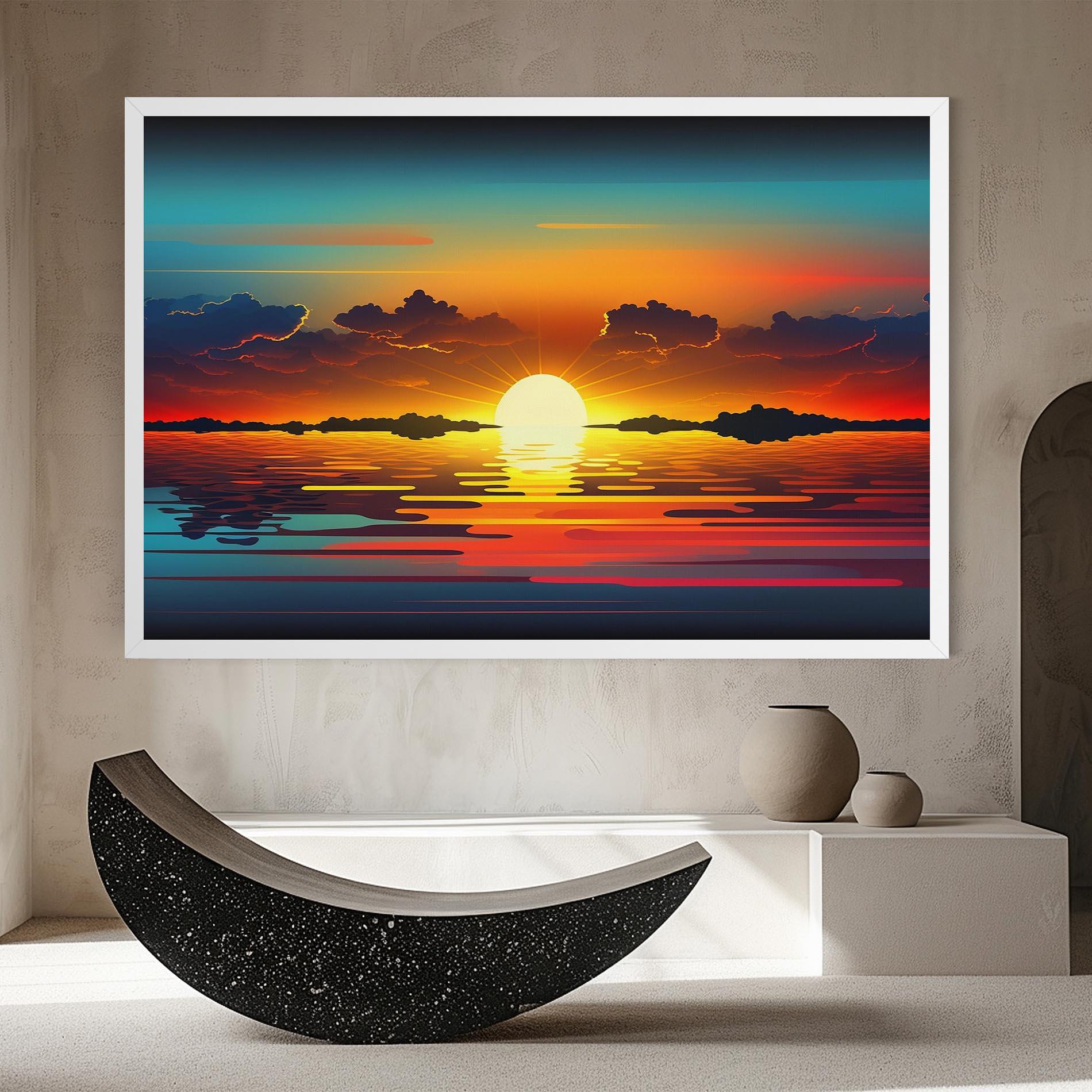 Tablou Canvas Yellow Sunset Illustration mockup 8