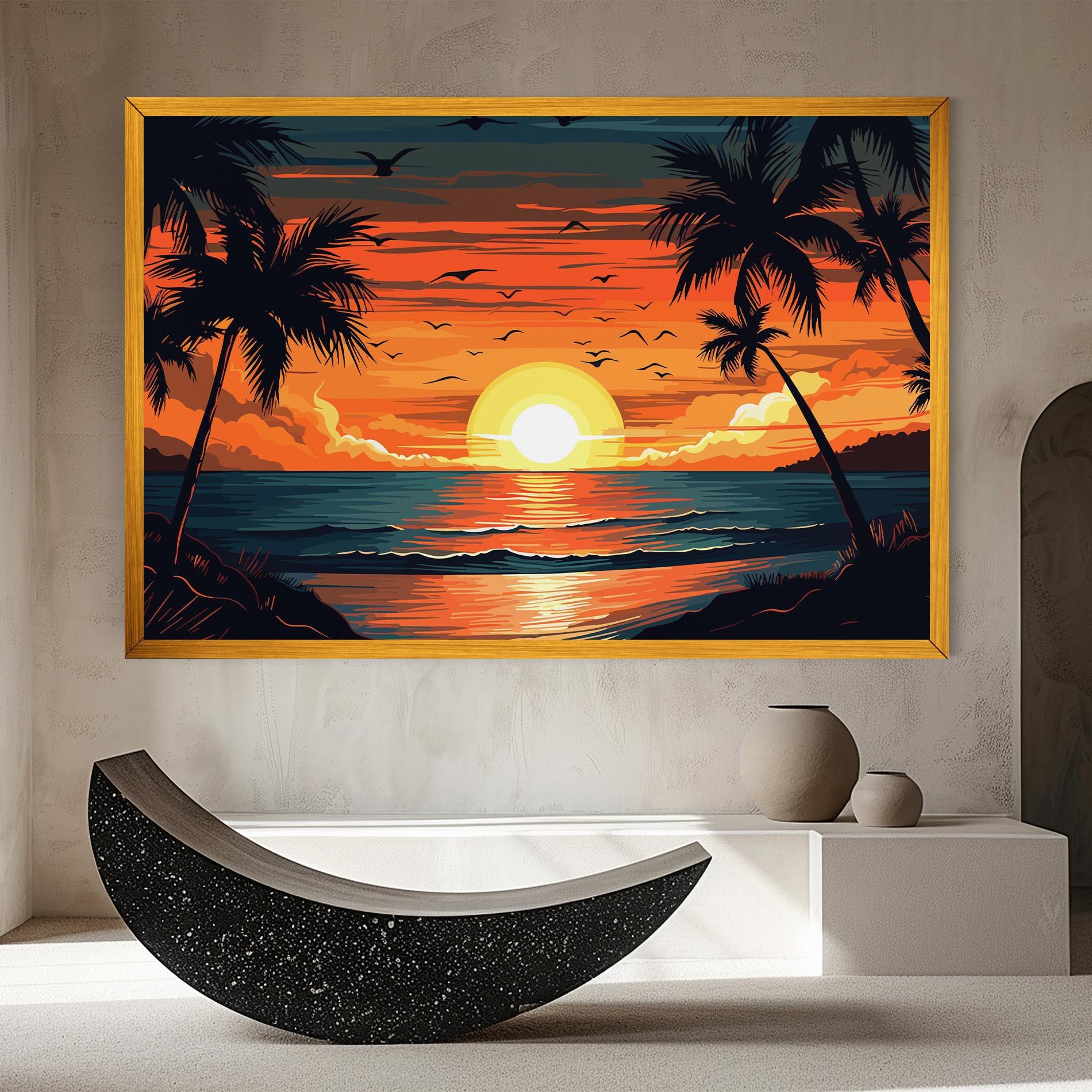 Tablou Canvas Amazing Sunset View mockup 8