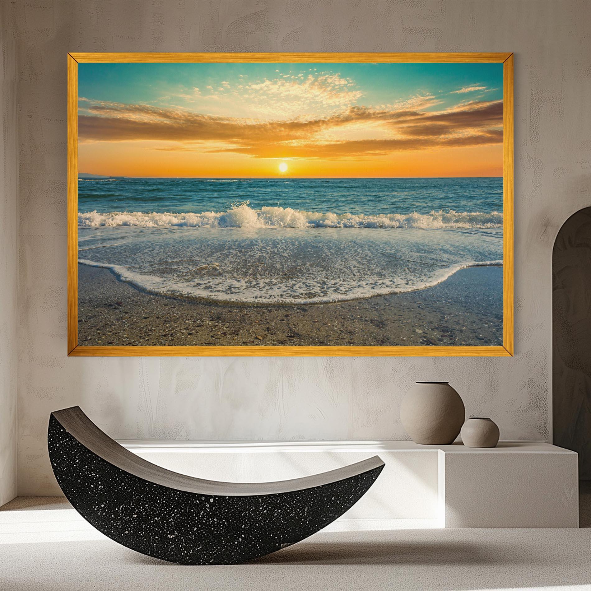 Tablou Canvas Beach Dramatic Sunset mockup 8