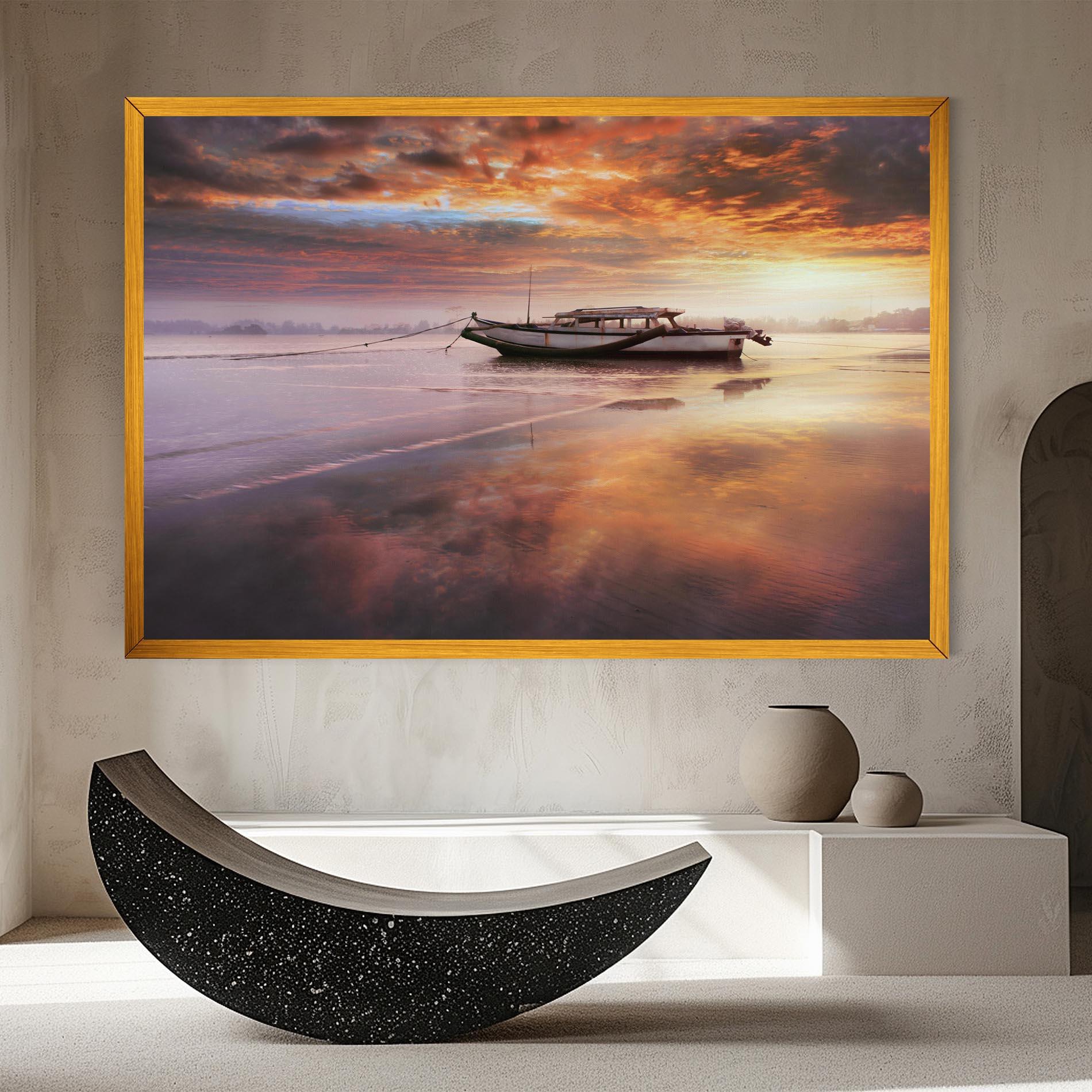 Tablou Canvas Beauty Boat Sunrise mockup 8