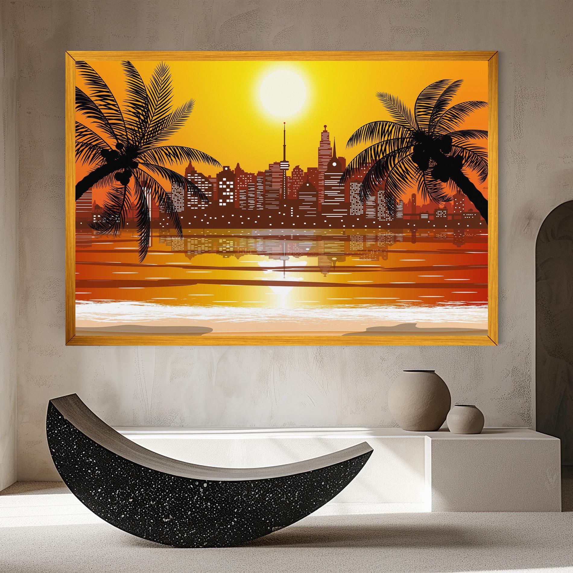 Tablou Canvas City Sunrise View mockup 8