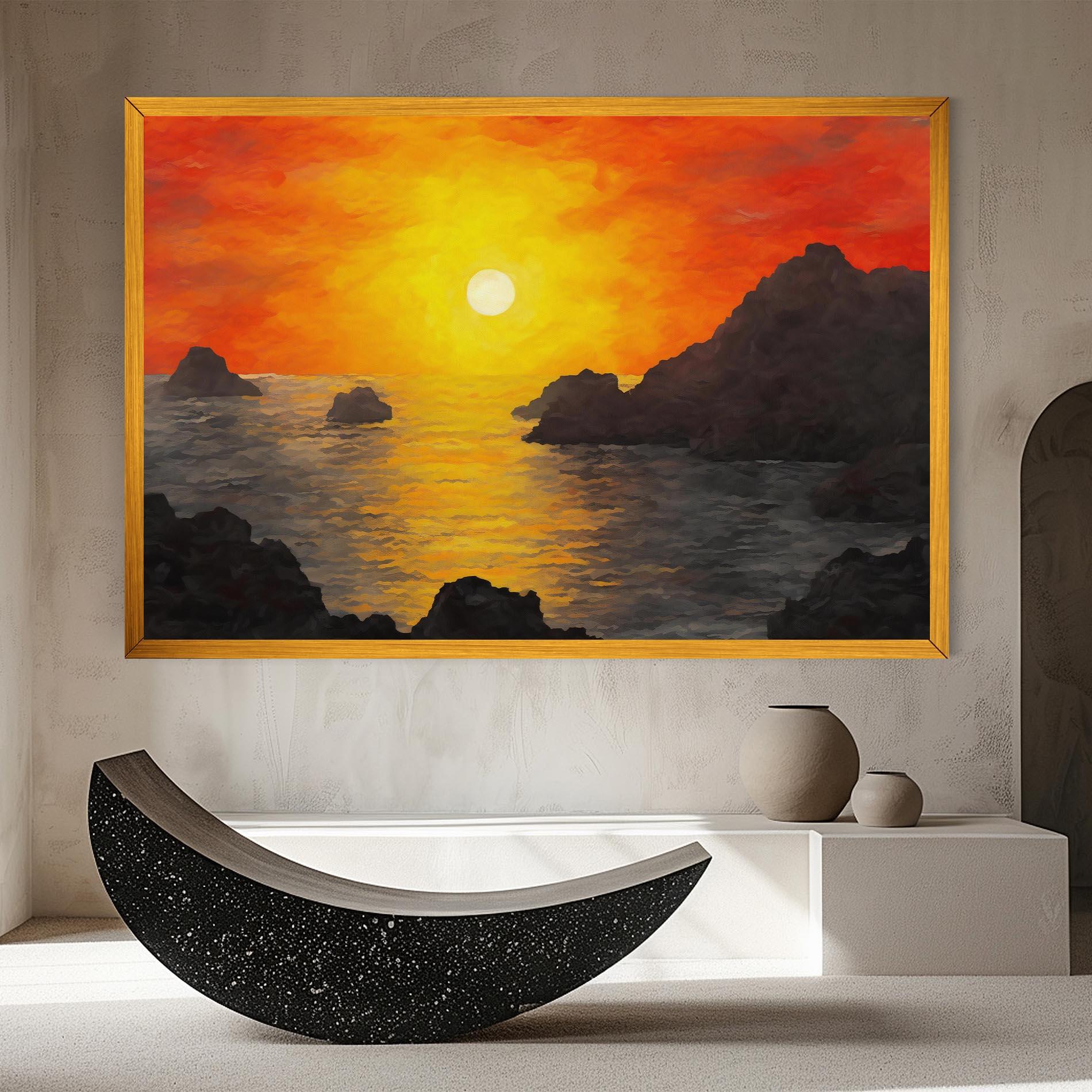 Tablou Canvas Mountains Rocks Painting mockup 8
