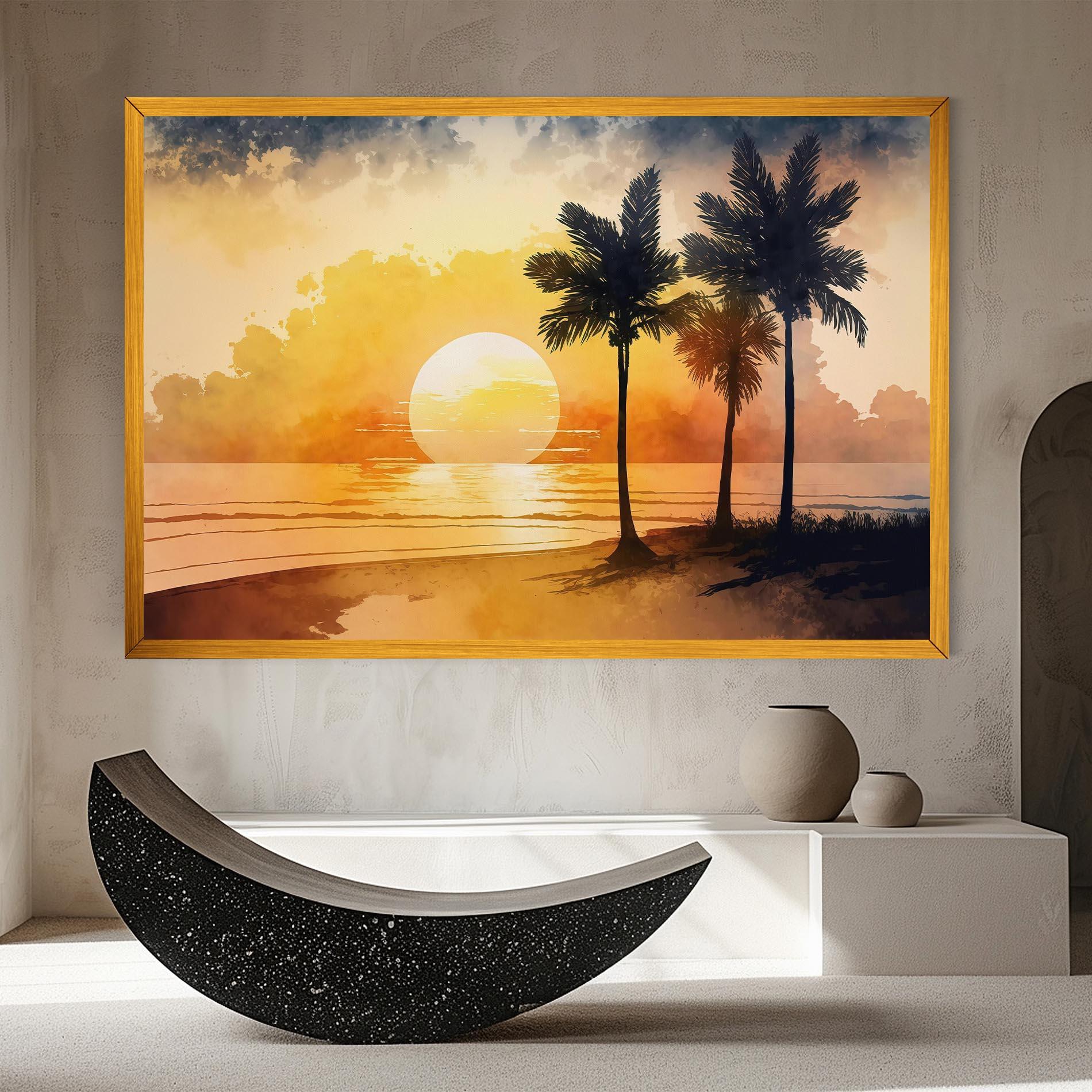 Tablou Canvas Palm Trees Sunset mockup 8