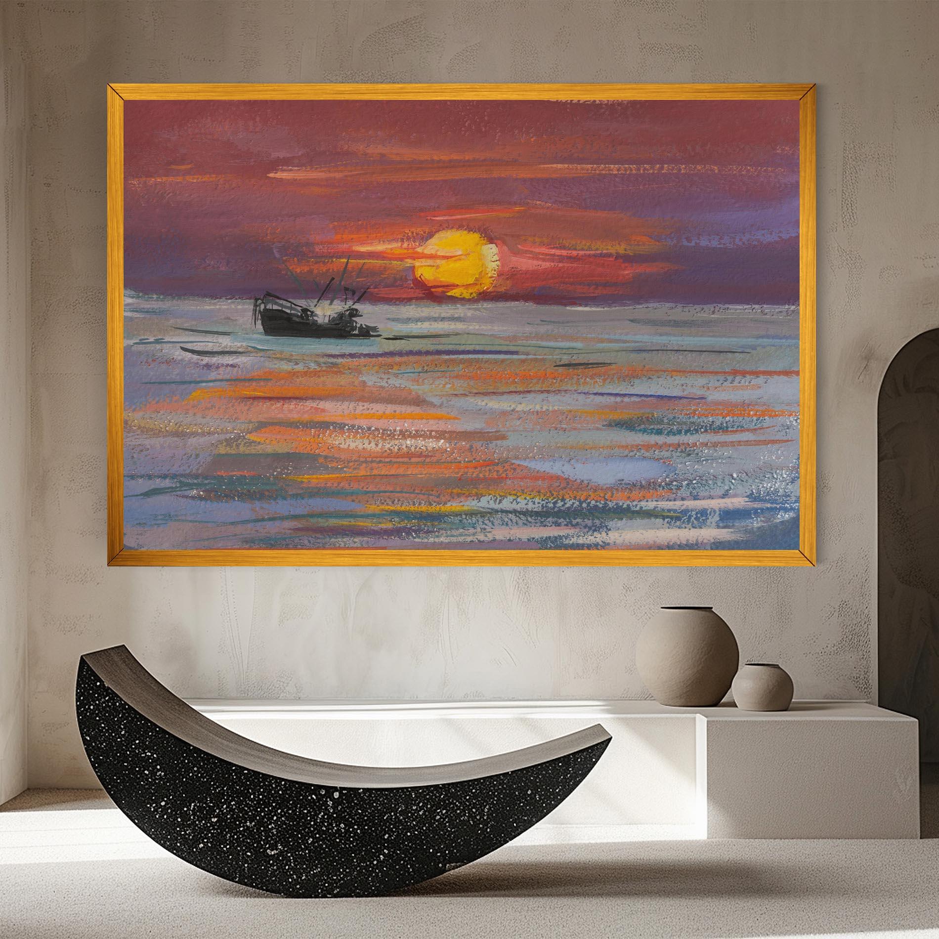 Tablou Canvas Sea Ship Painting mockup 8