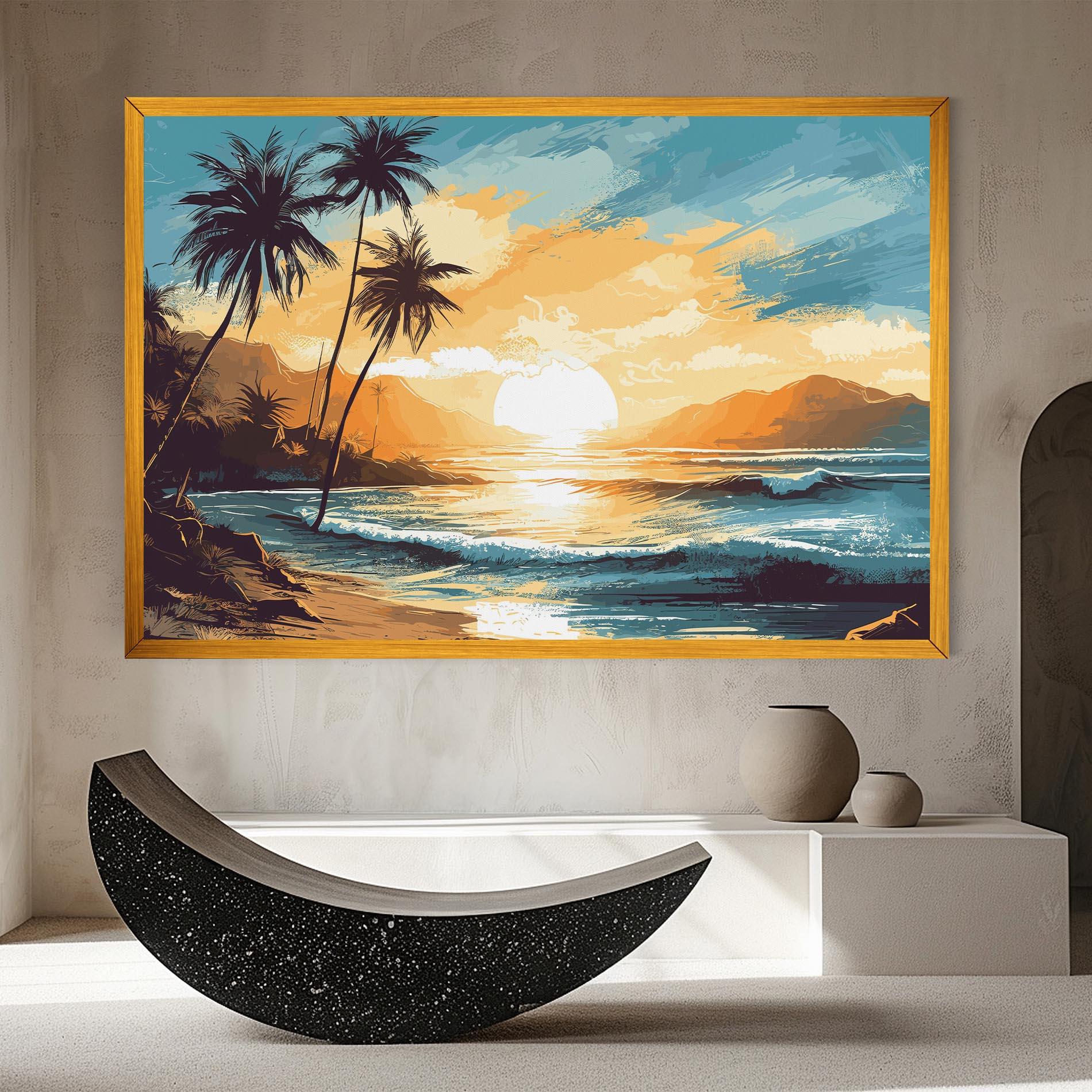 Tablou Canvas Yellow Blue Sunrise mockup 8