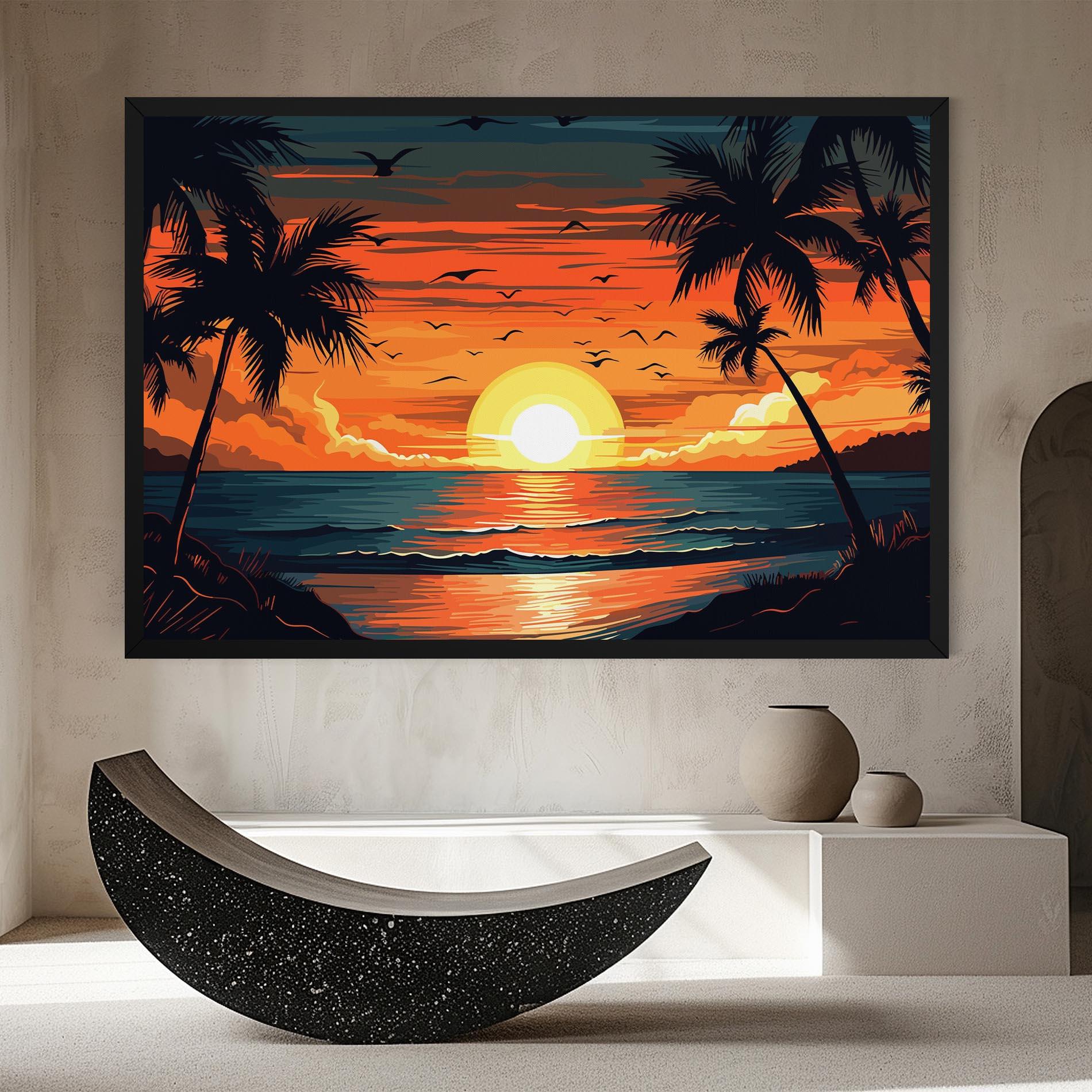 Tablou Canvas Amazing Sunset View mockup 8