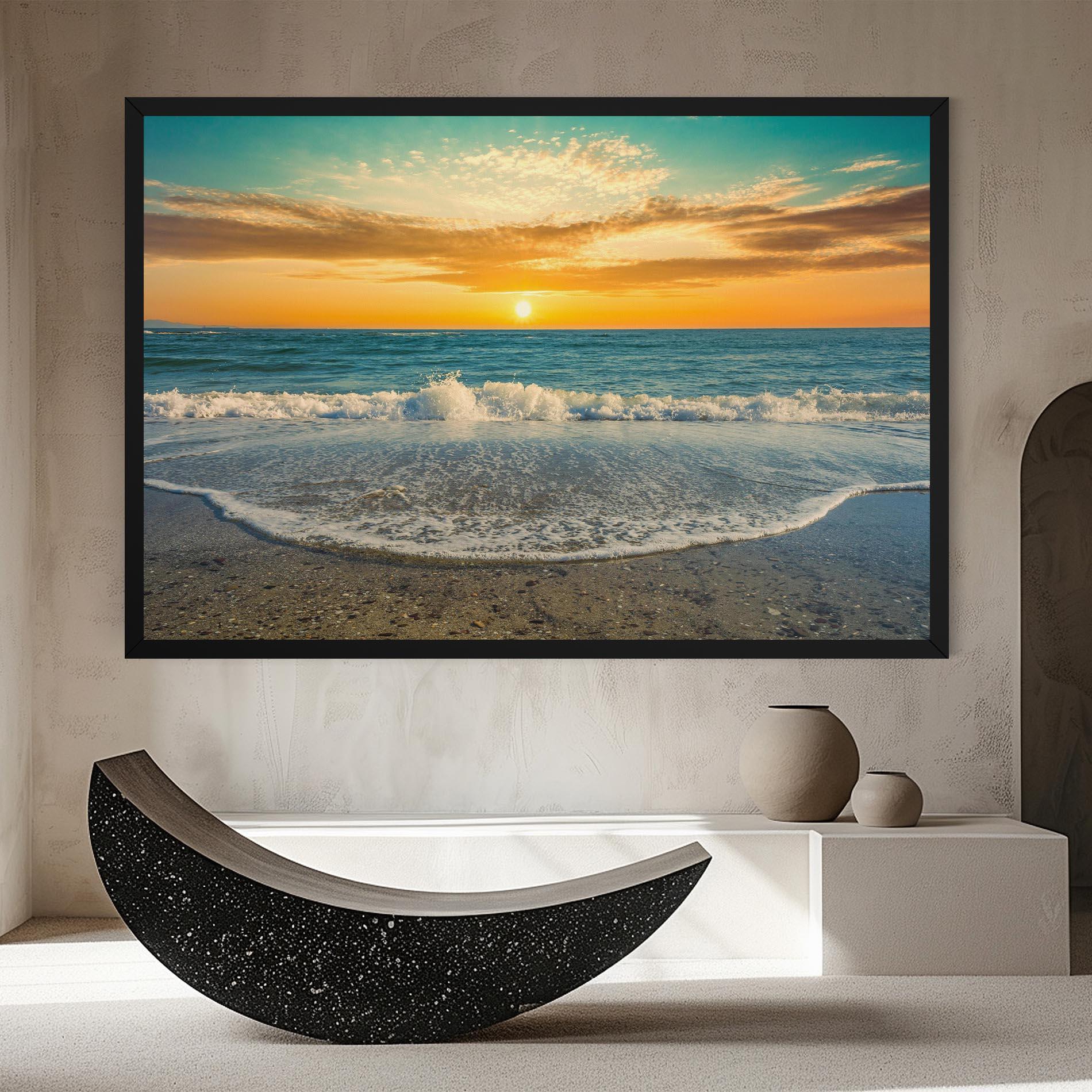 Tablou Canvas Beach Dramatic Sunset mockup 8