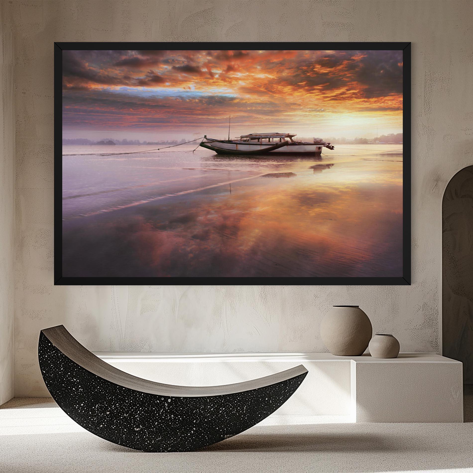 Tablou Canvas Beauty Boat Sunrise mockup 8