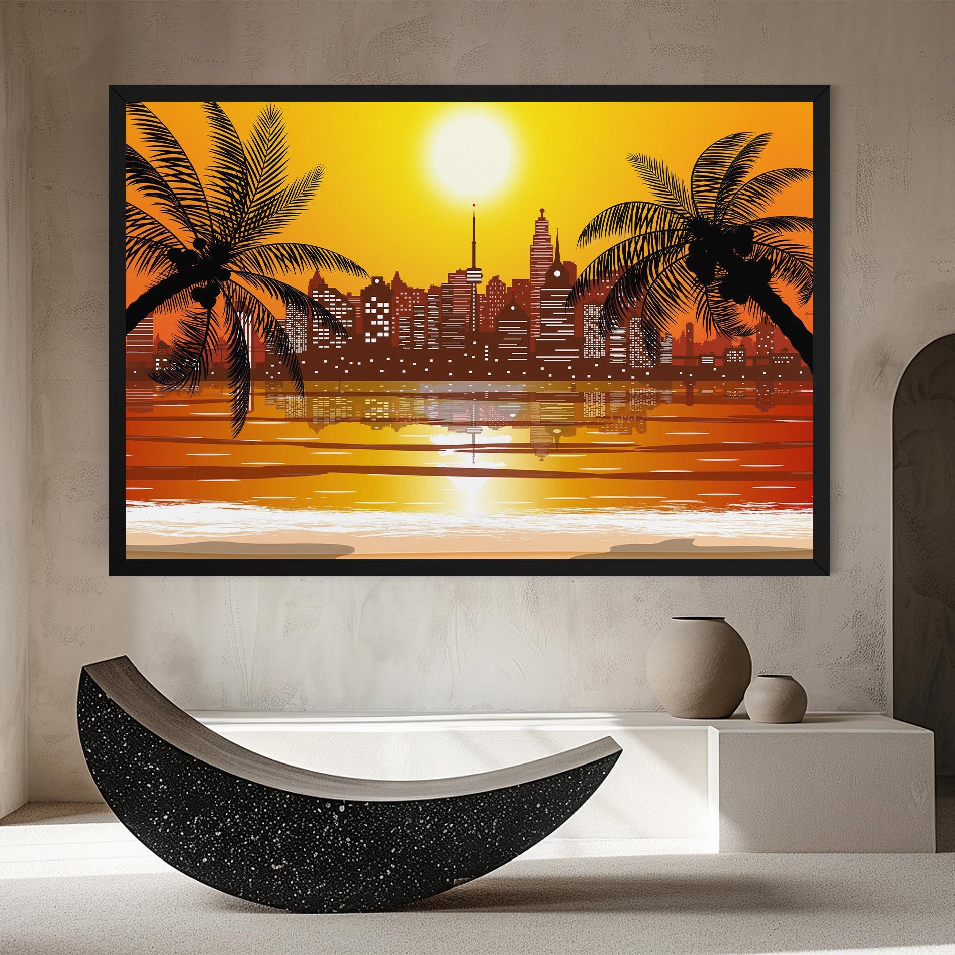 Tablou Canvas City Sunrise View mockup 8