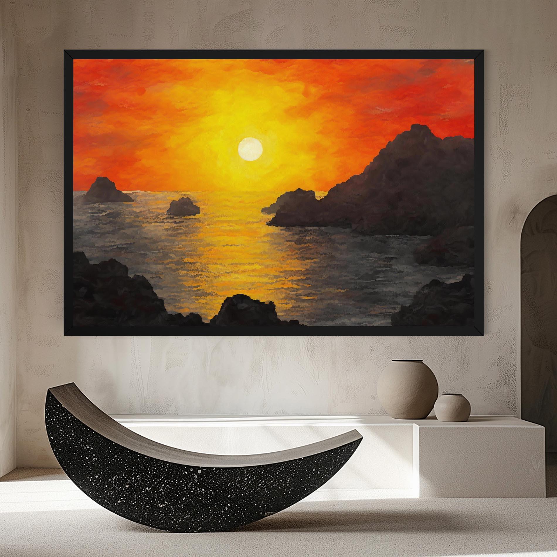 Tablou Canvas Mountains Rocks Painting mockup 8