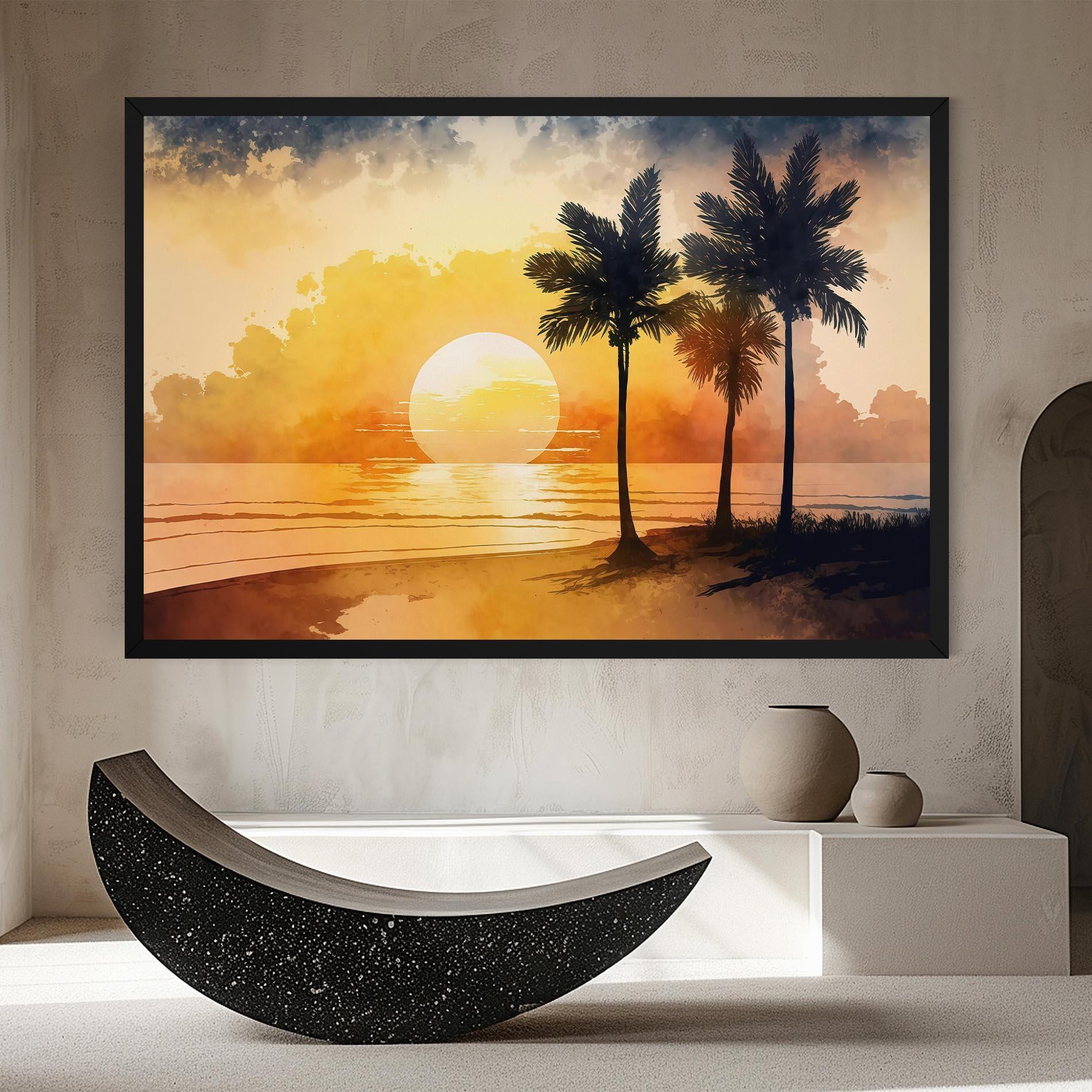 Tablou Canvas Palm Trees Sunset mockup 8