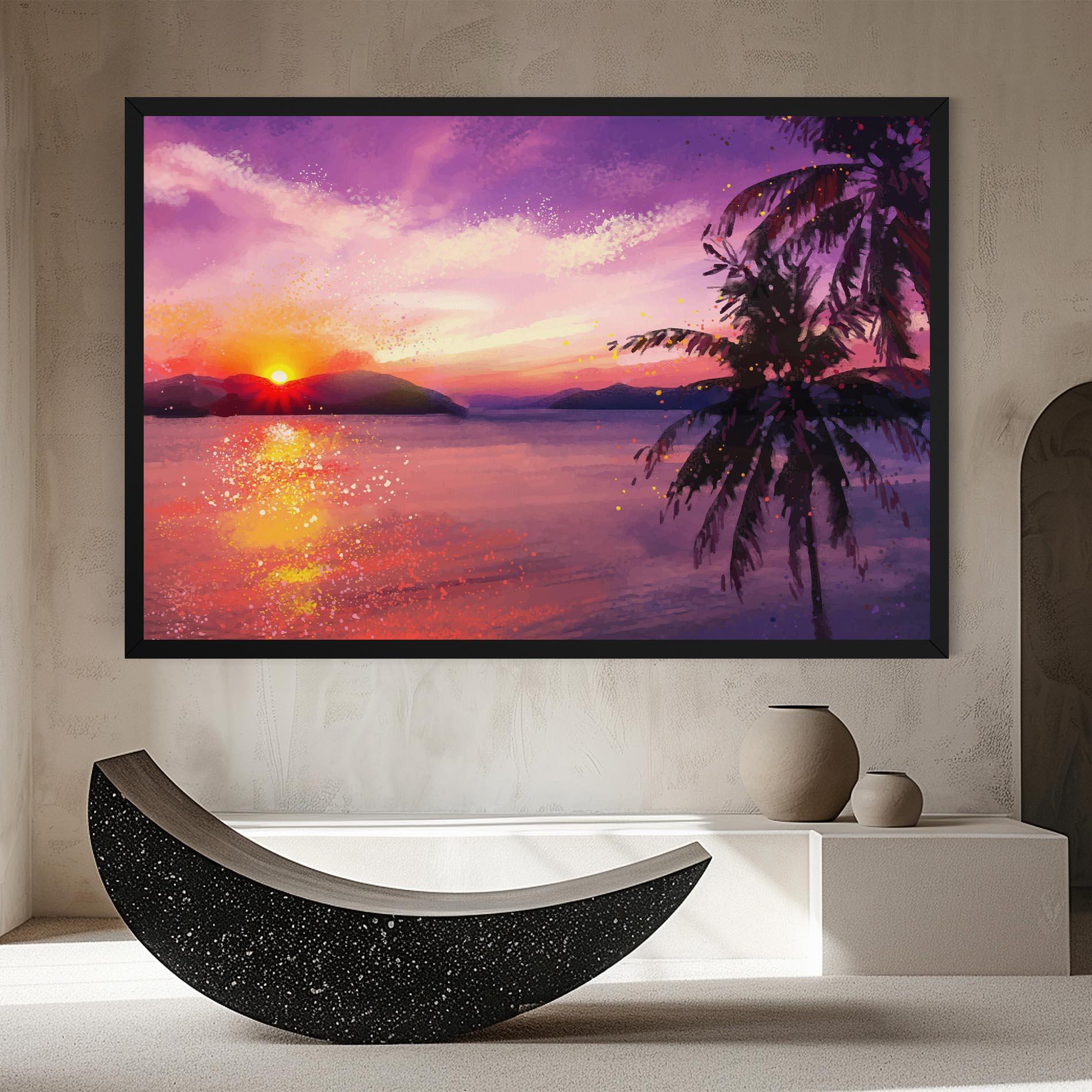 Tablou Canvas Purple Sunrise Art mockup 8
