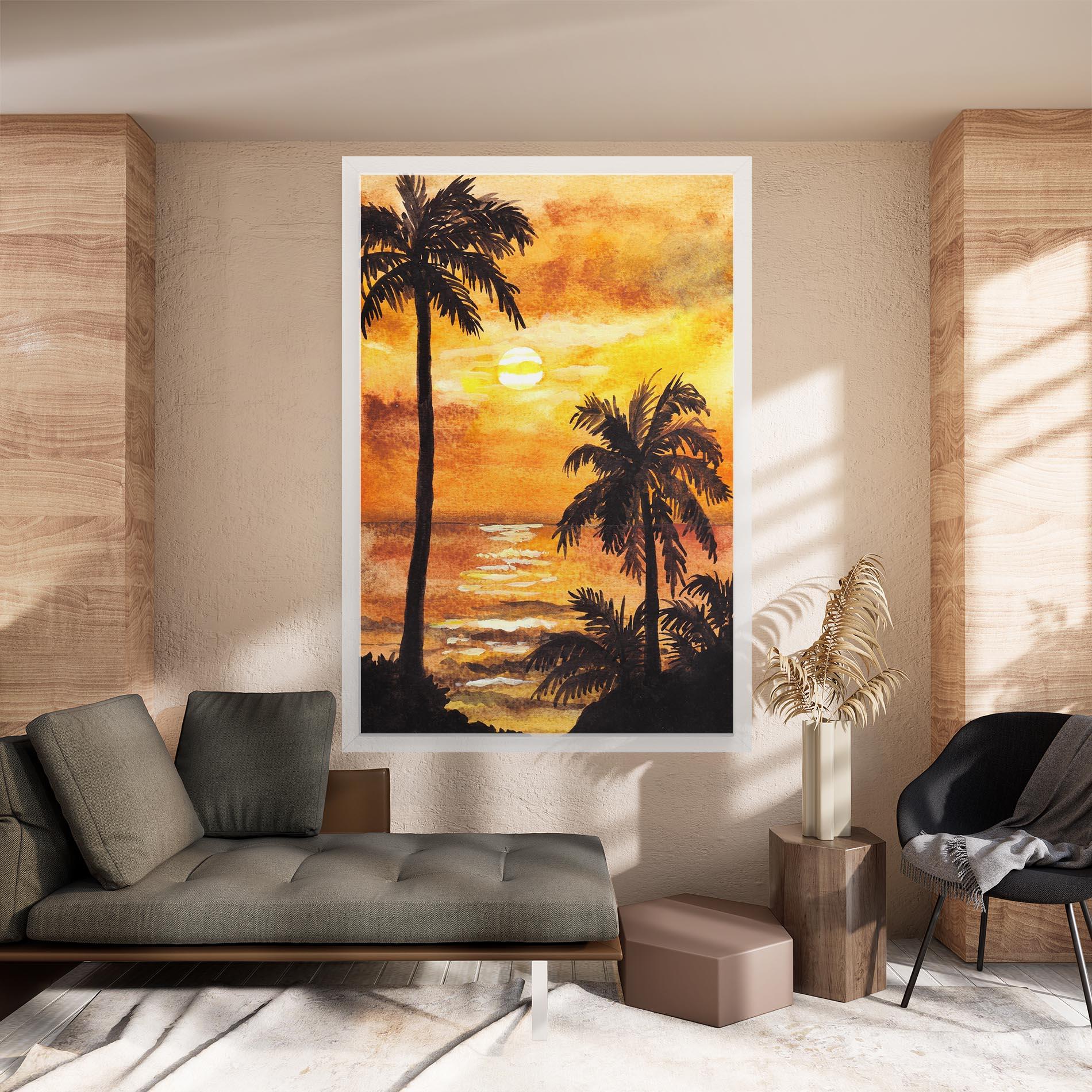 Tablou Canvas Watercolor Painting Sunrise mockup 8