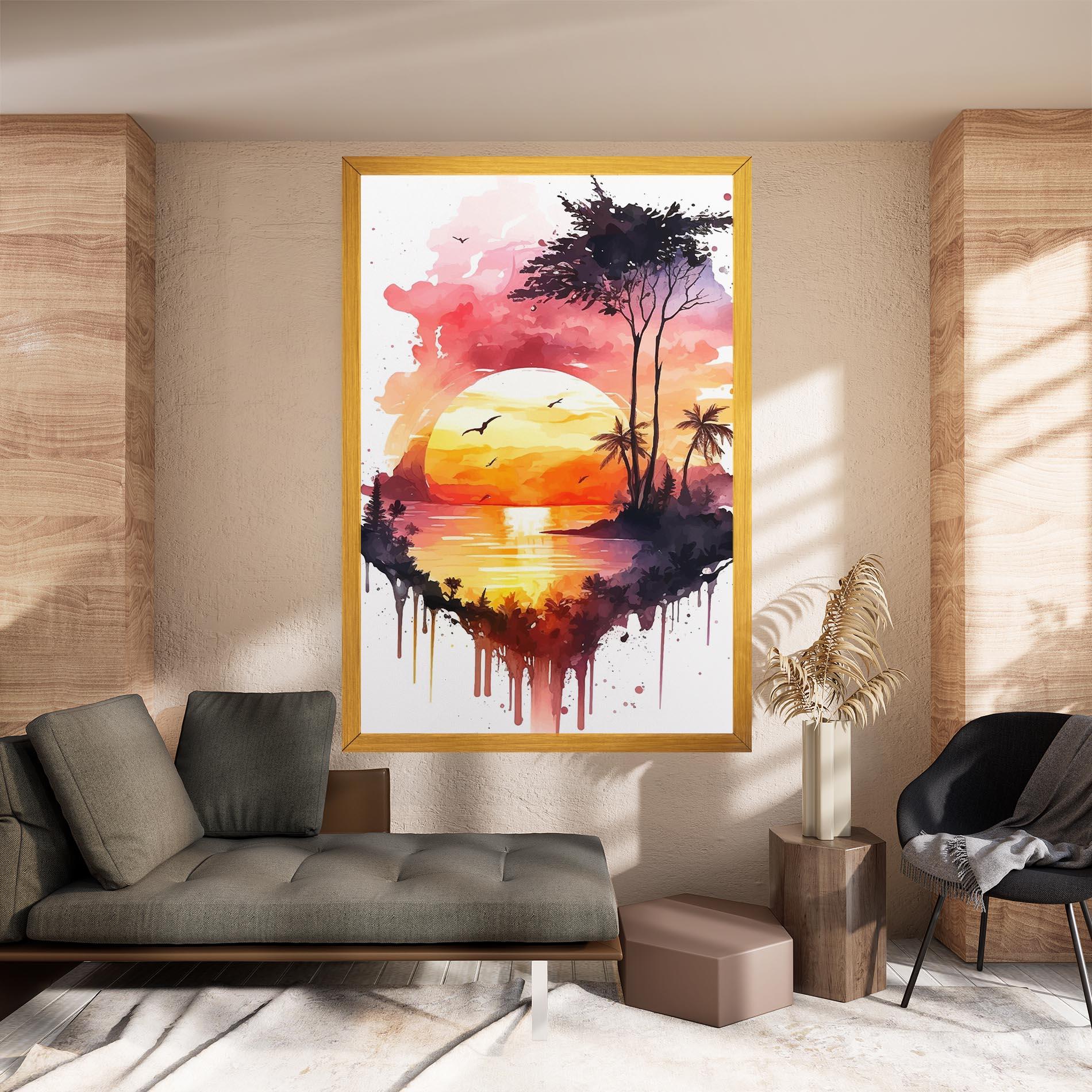 Tablou Canvas Purple Sunset Art mockup 8