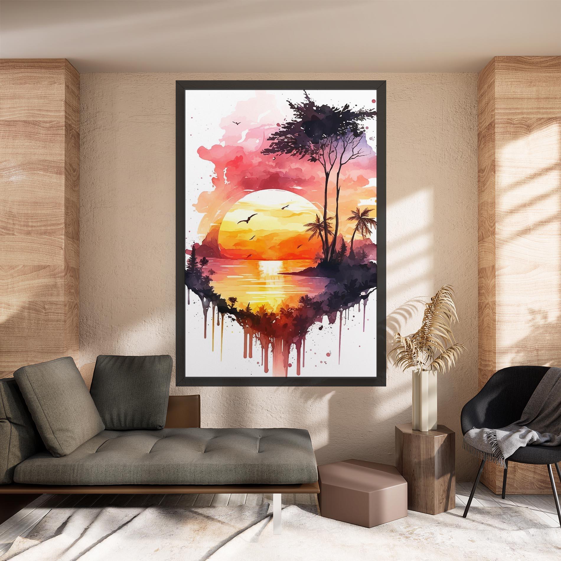 Tablou Canvas Purple Sunset Art mockup 8