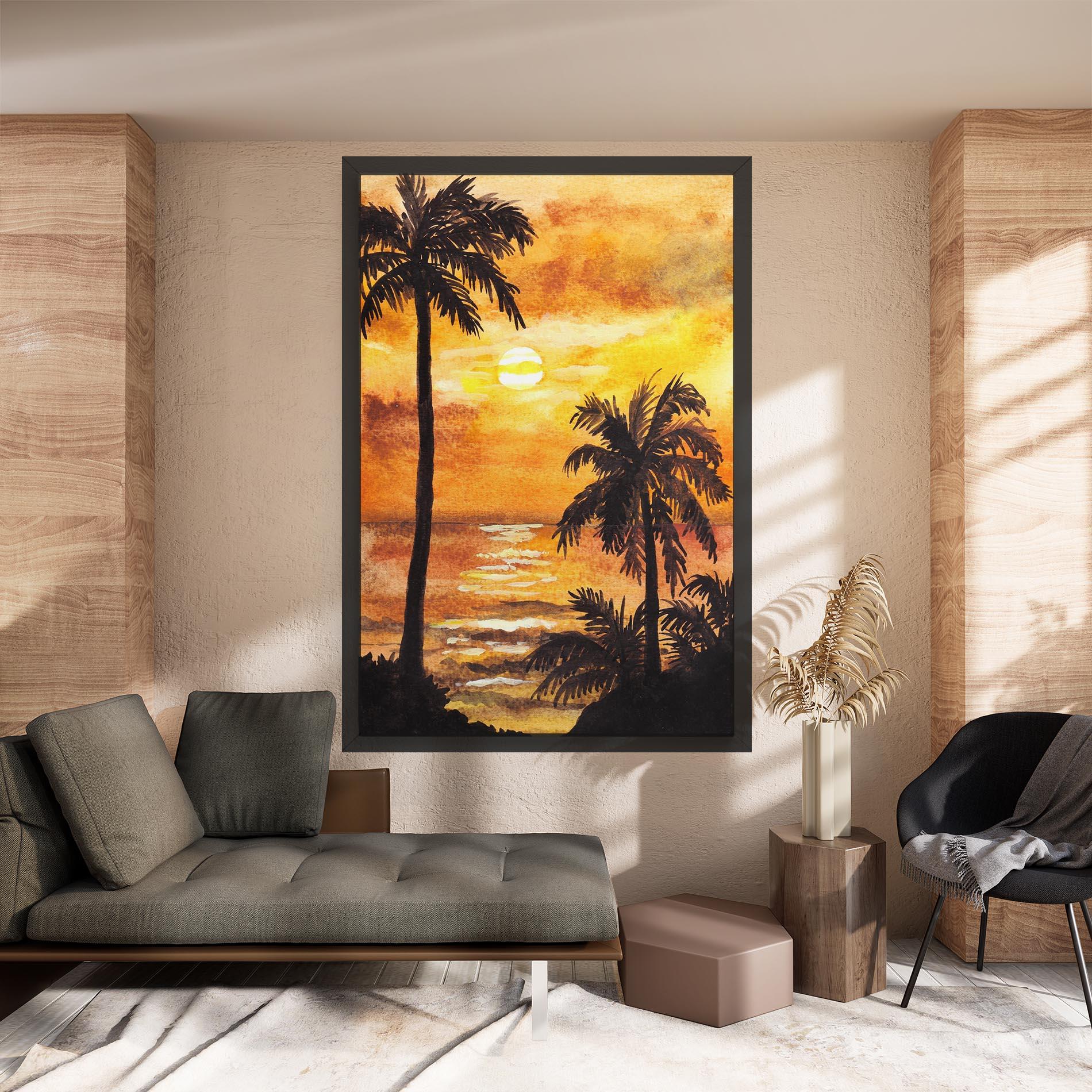 Tablou Canvas Watercolor Painting Sunrise mockup 8