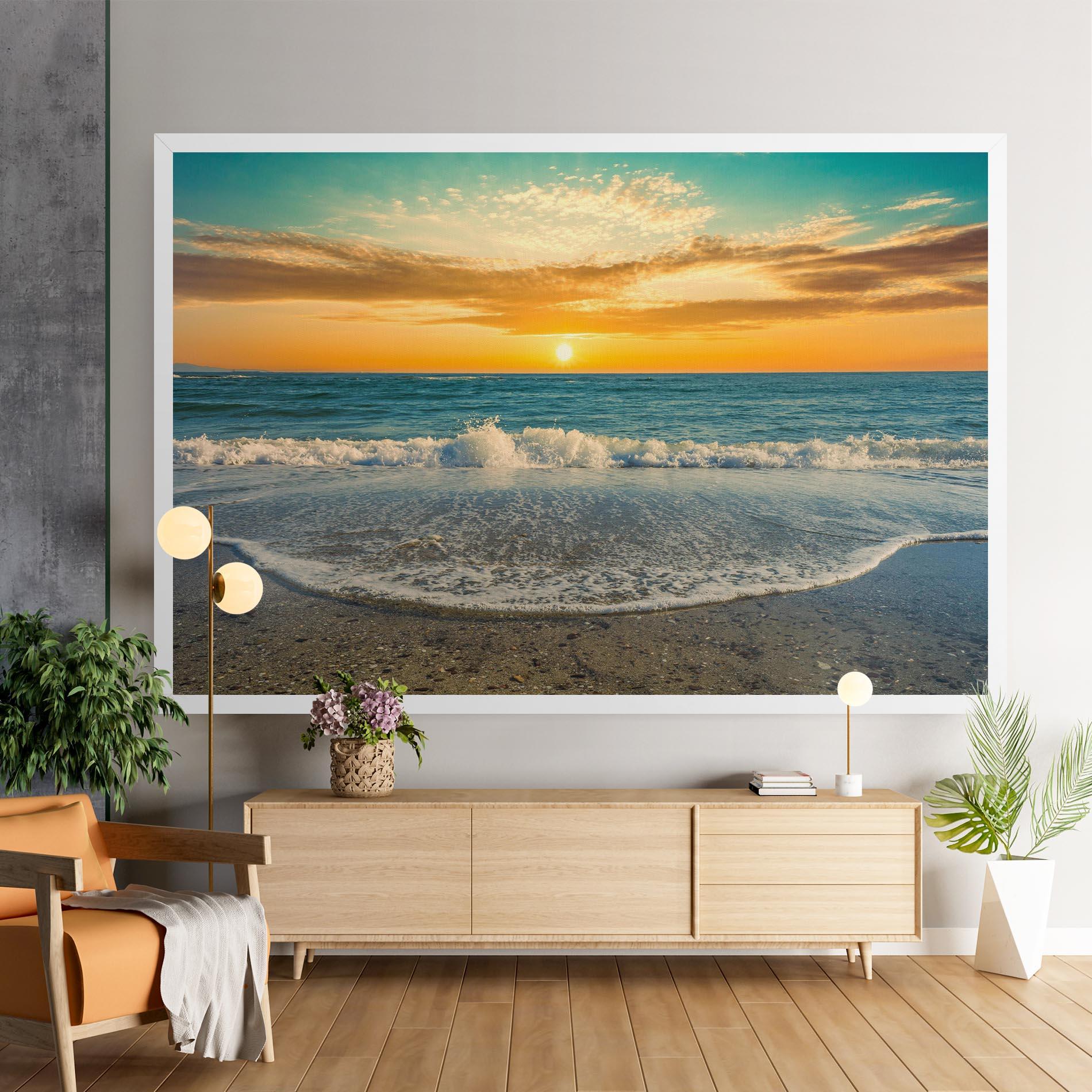 Tablou Canvas Beach Dramatic Sunset mockup 9
