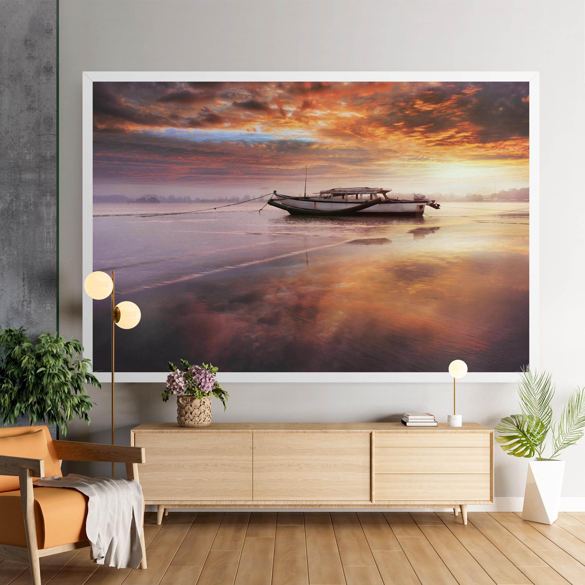 Tablou Canvas Beauty Boat Sunrise mockup 9