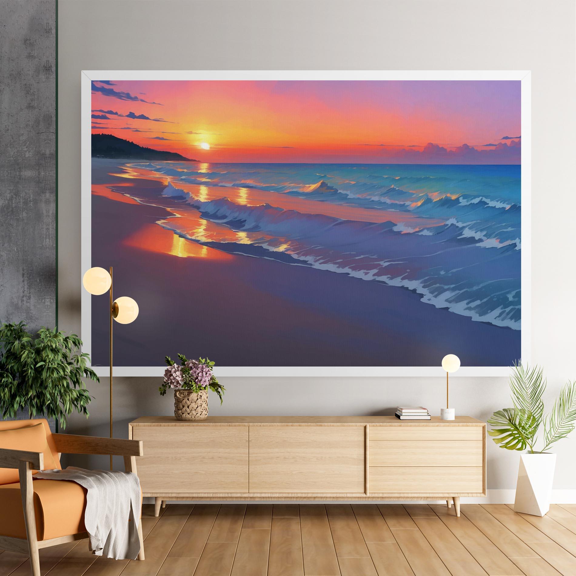 Tablou Canvas Dreamy Beach Sunset mockup 9