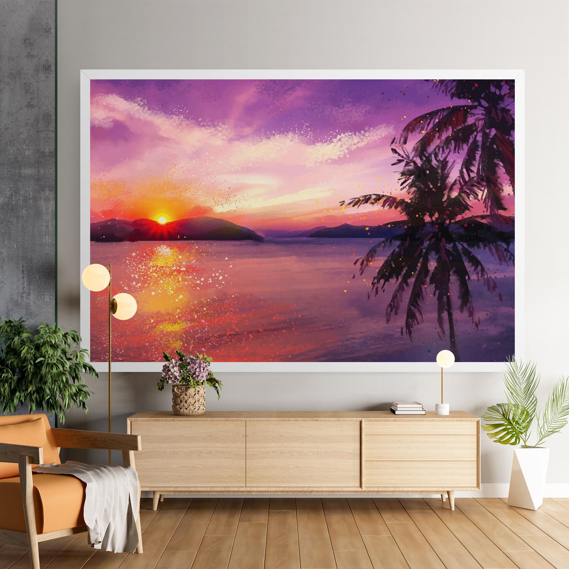 Tablou Canvas Purple Sunrise Art mockup 9