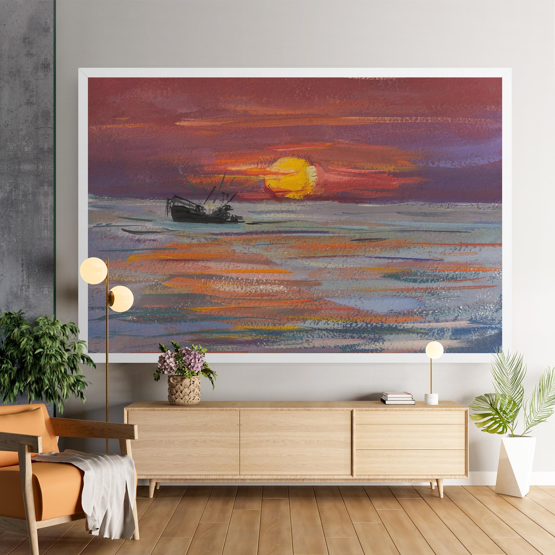 Tablou Canvas Sea Ship Painting mockup 9