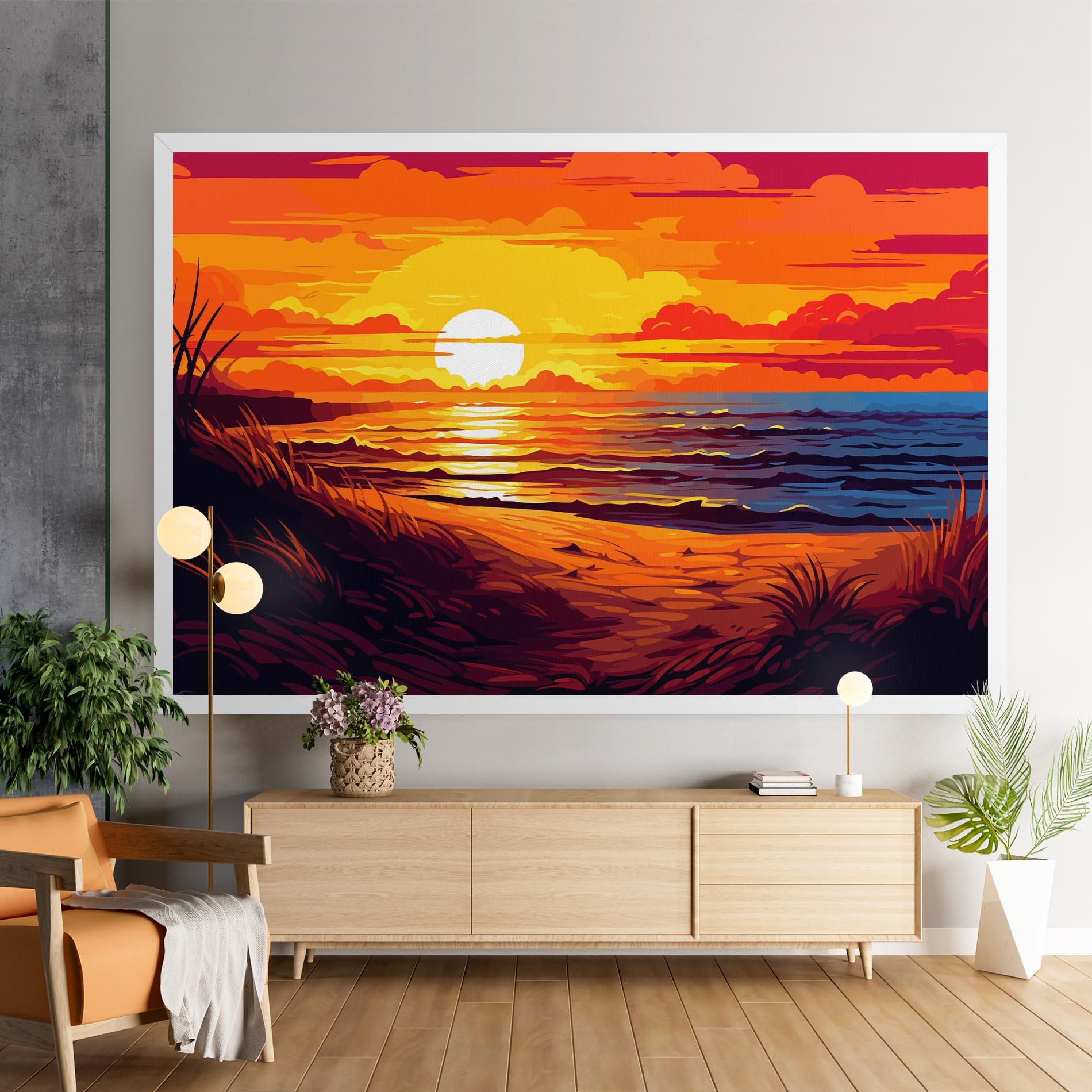 Tablou Canvas Strong Orange Sunset mockup 9