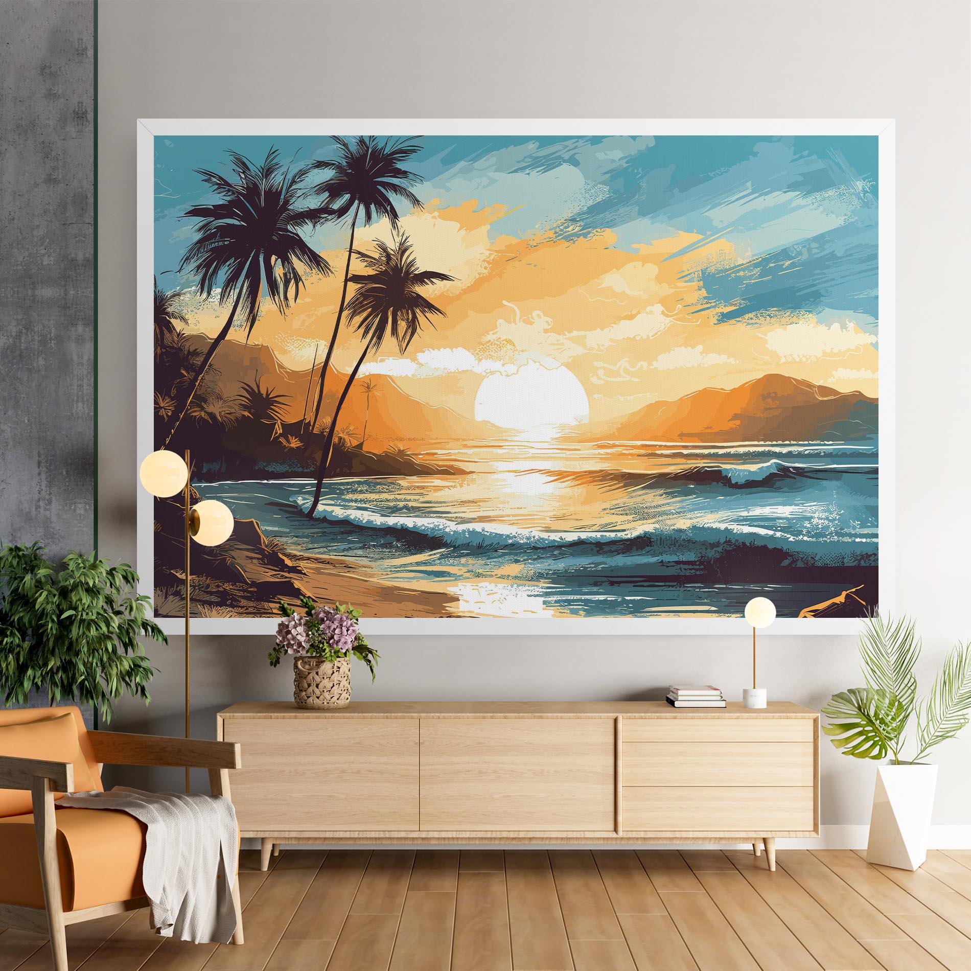 Tablou Canvas Yellow Blue Sunrise mockup 9