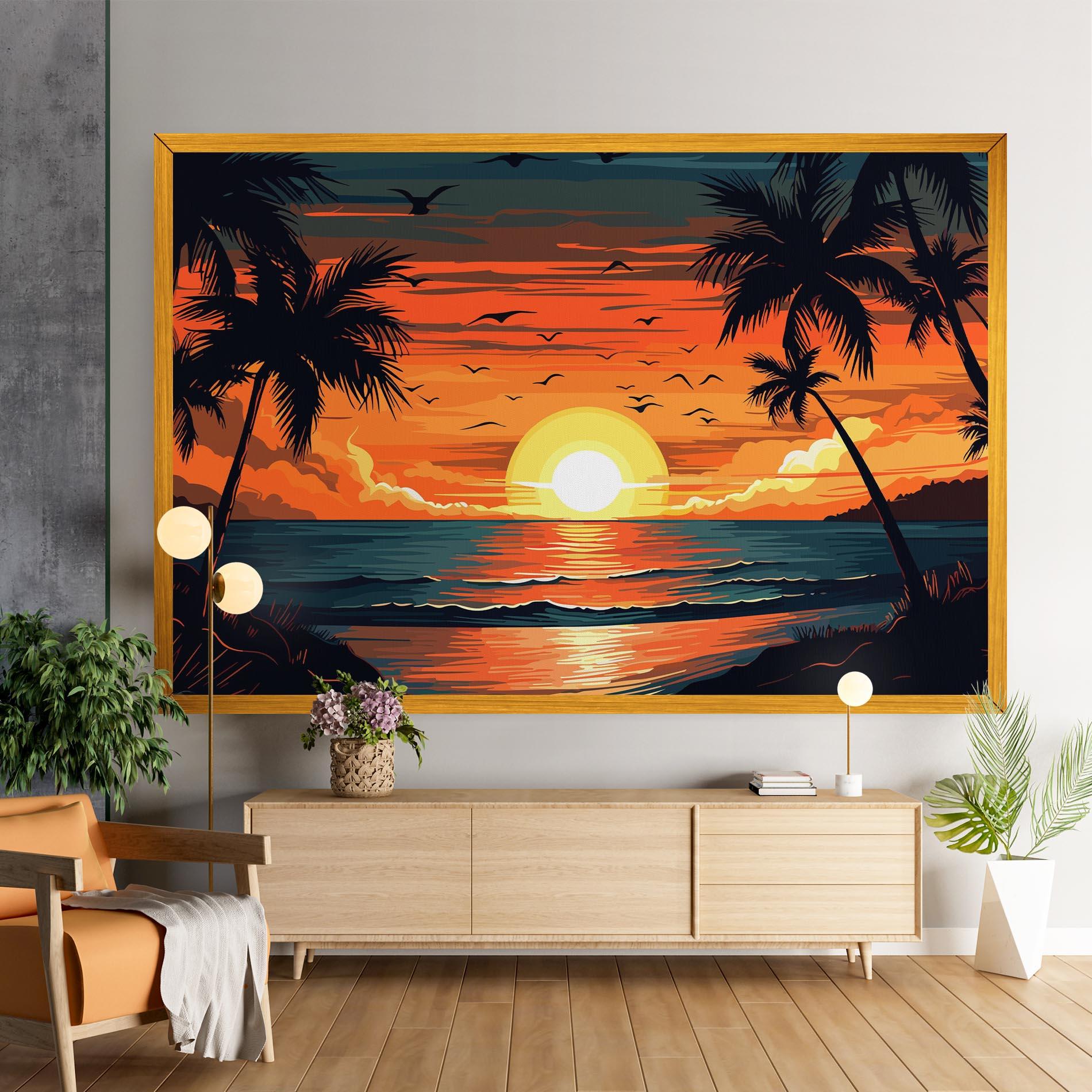 Tablou Canvas Amazing Sunset View mockup 9