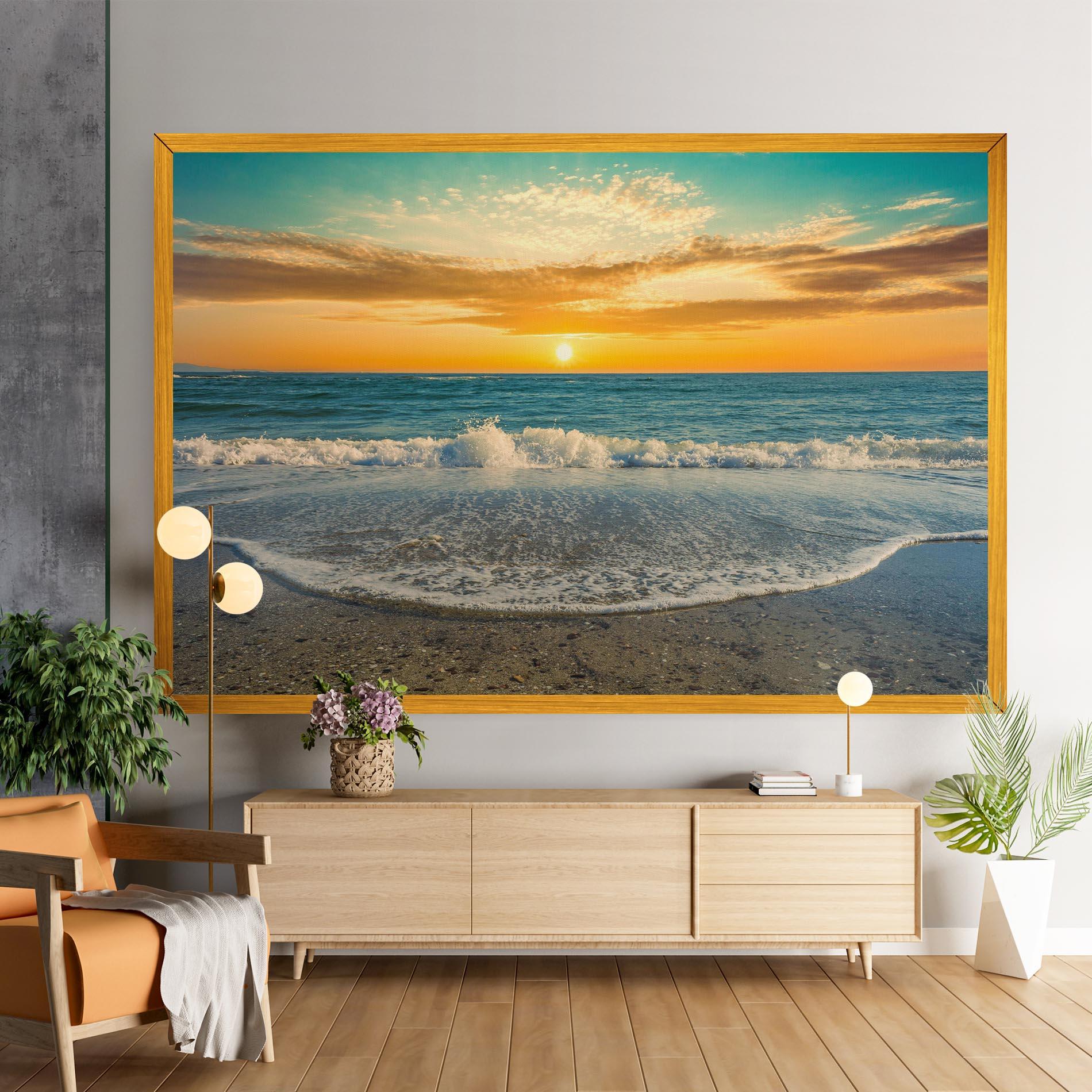 Tablou Canvas Beach Dramatic Sunset mockup 9
