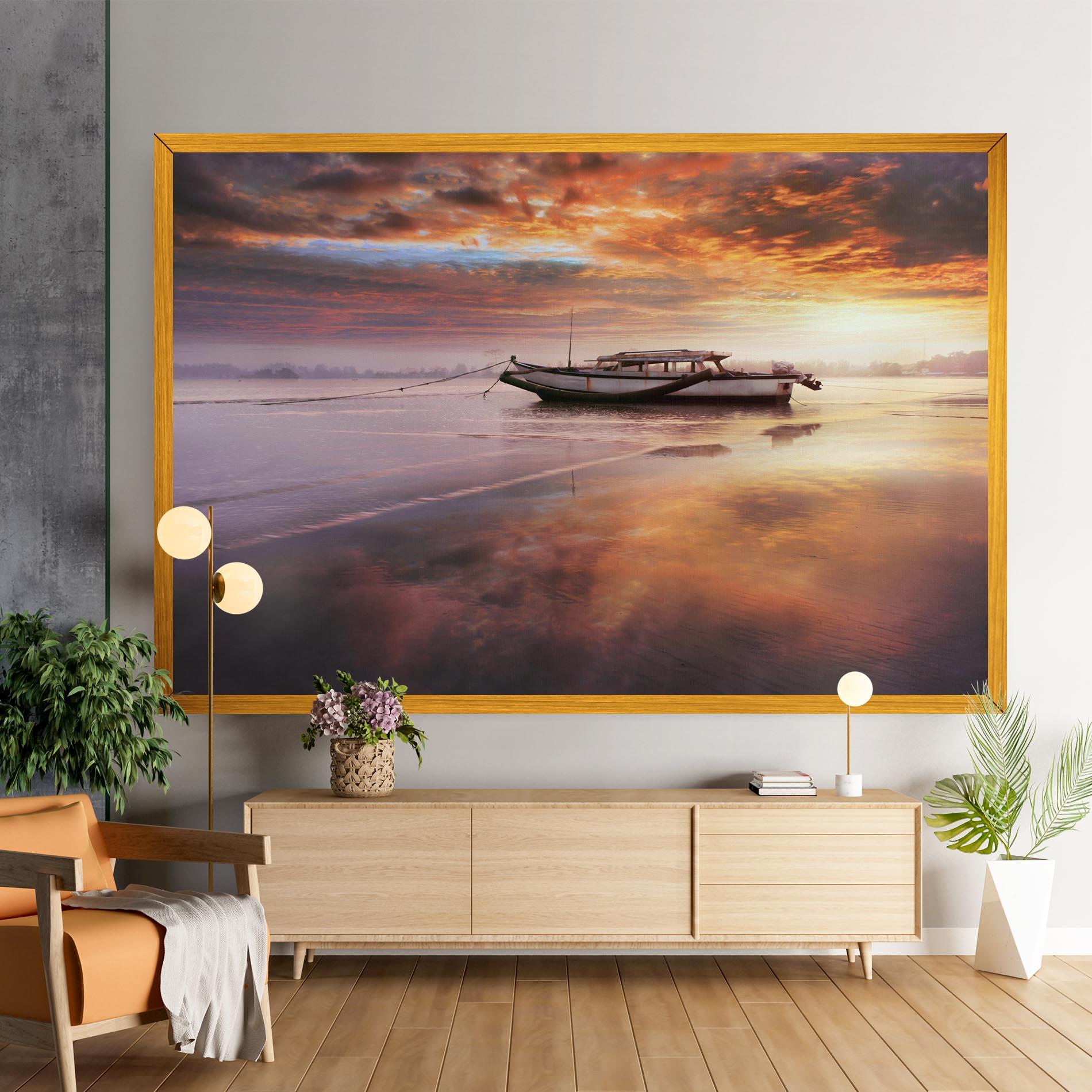 Tablou Canvas Beauty Boat Sunrise mockup 9