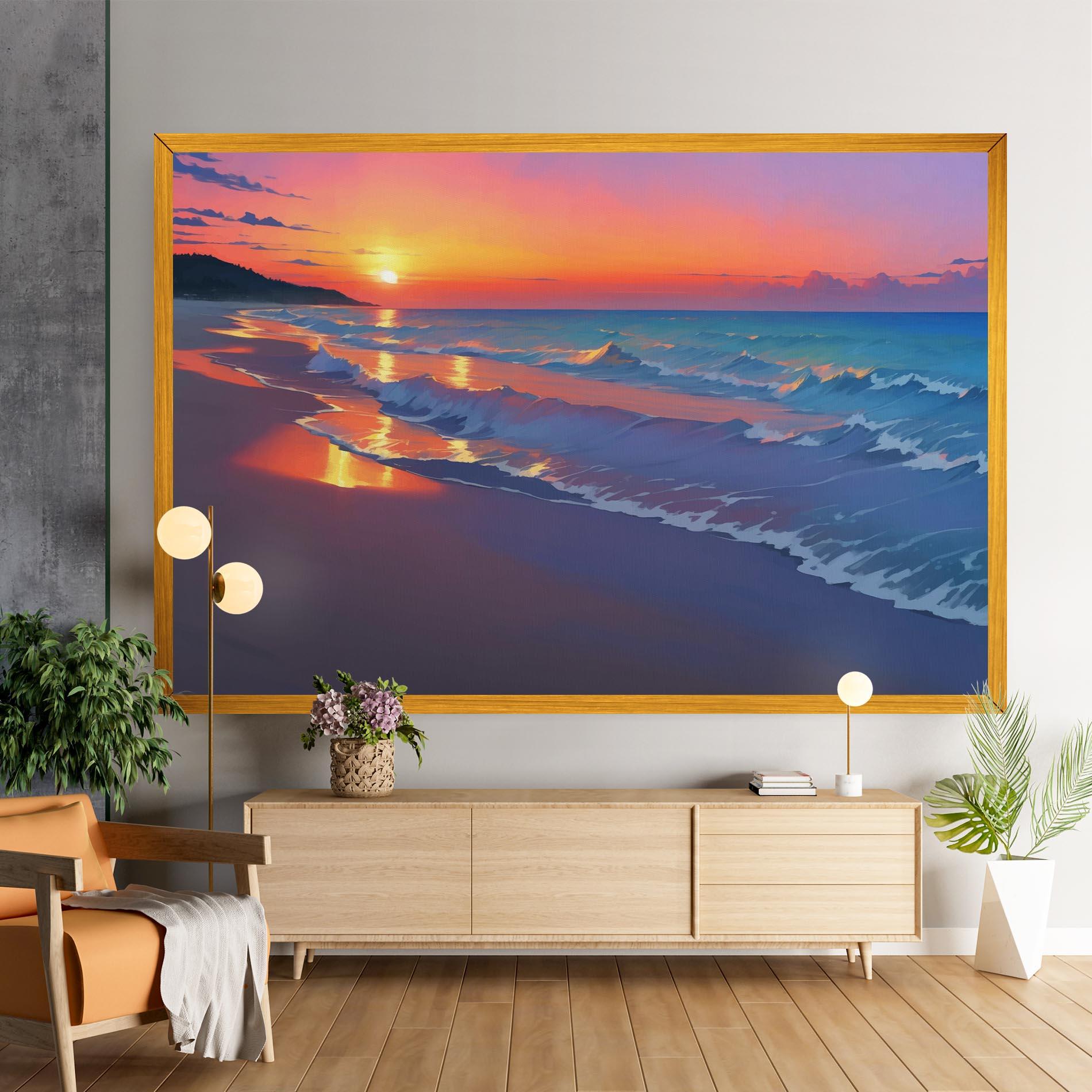 Tablou Canvas Dreamy Beach Sunset mockup 9