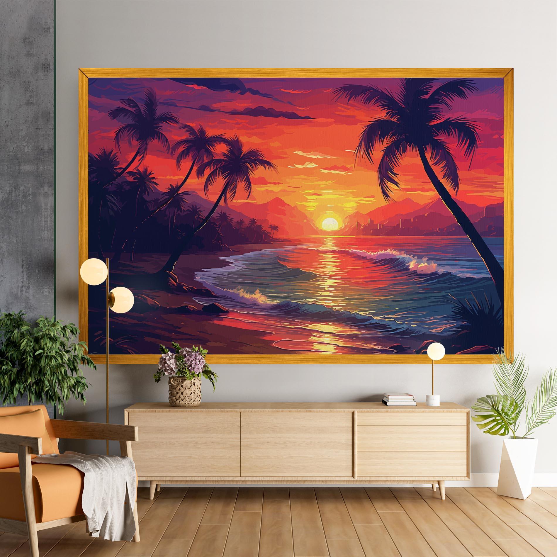 Tablou Canvas Purple Orange Sunlight mockup 9