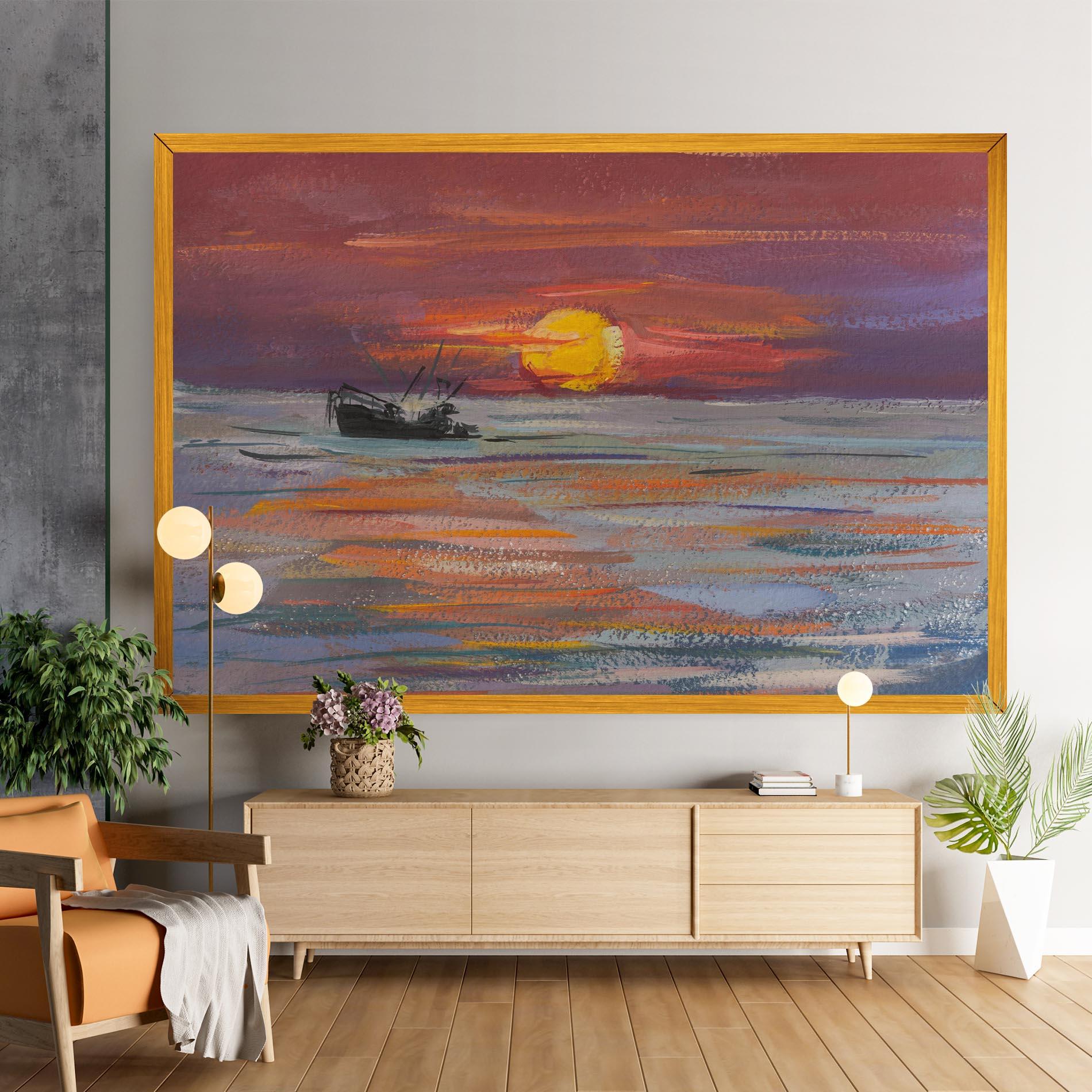 Tablou Canvas Sea Ship Painting mockup 9
