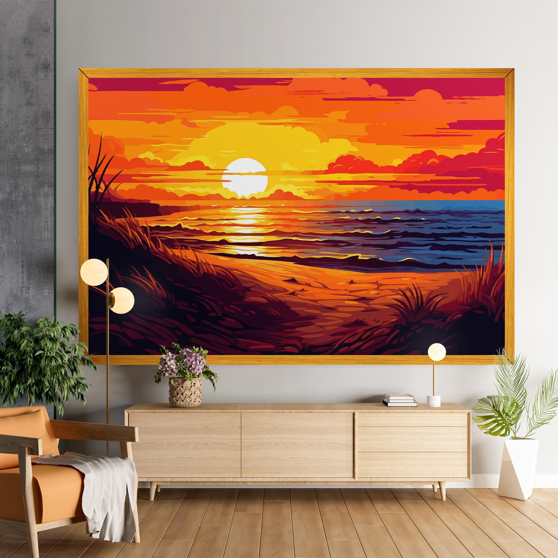 Tablou Canvas Strong Orange Sunset mockup 9