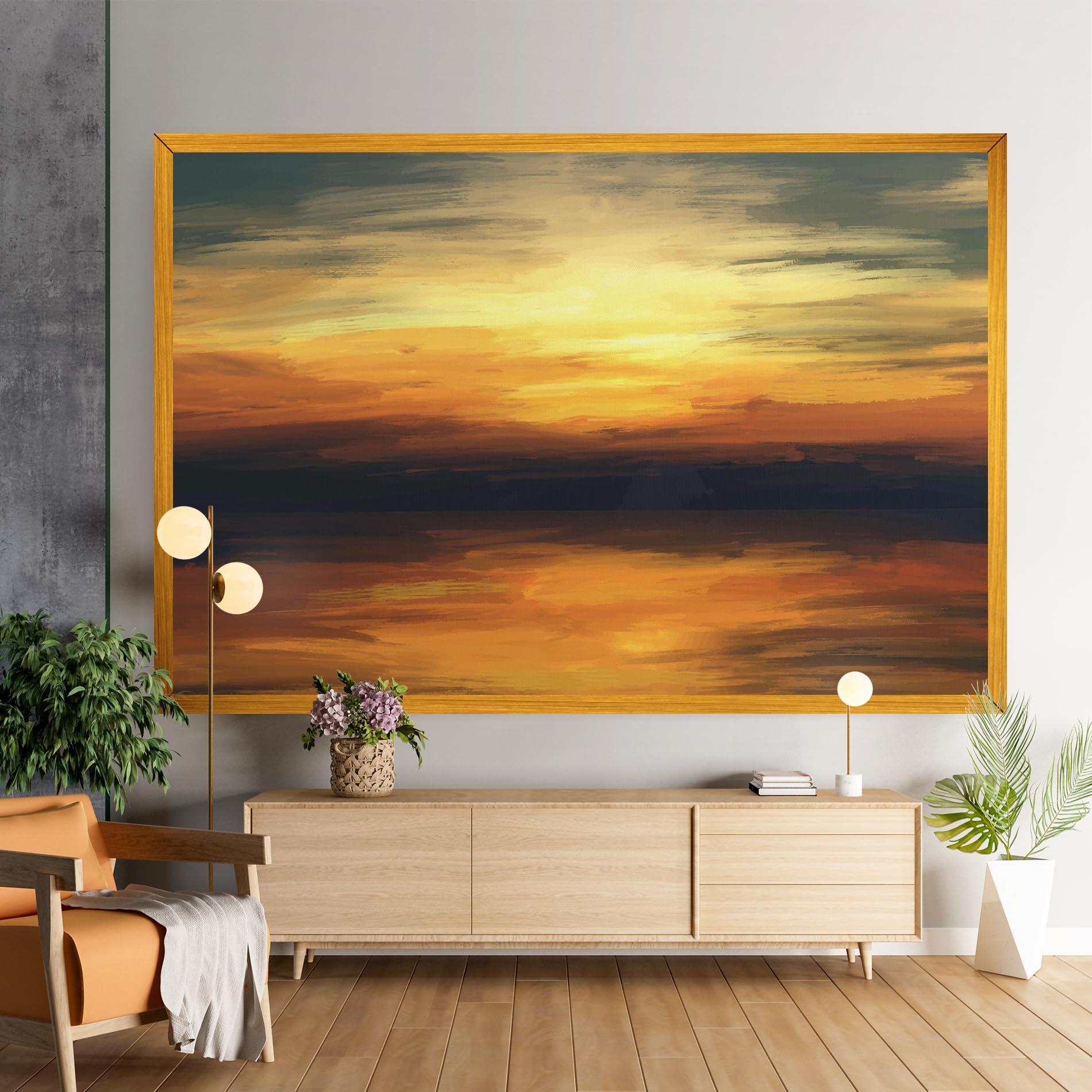 Tablou Canvas Sunset Oil Paint mockup 9