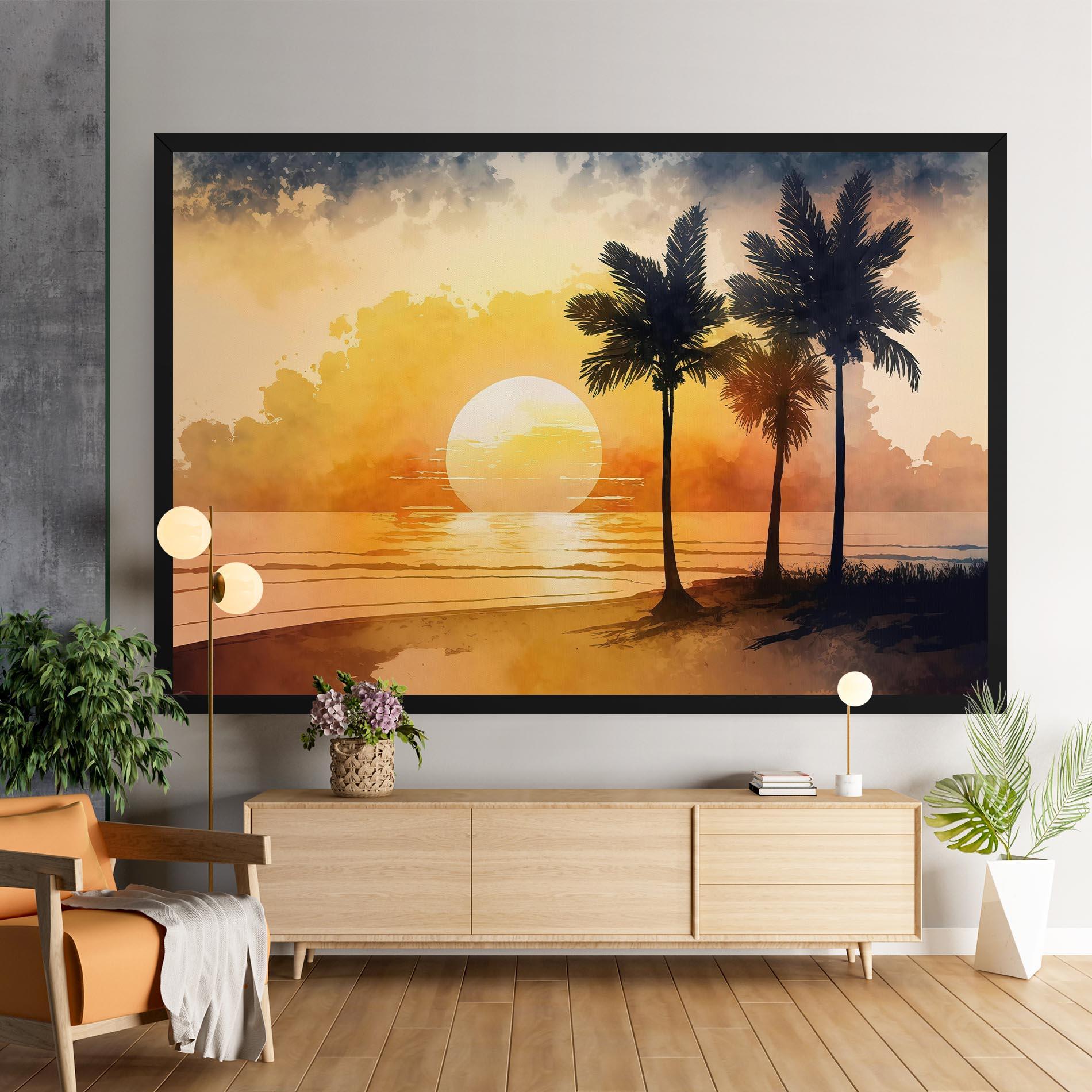 Tablou Canvas Palm Trees Sunset mockup 9