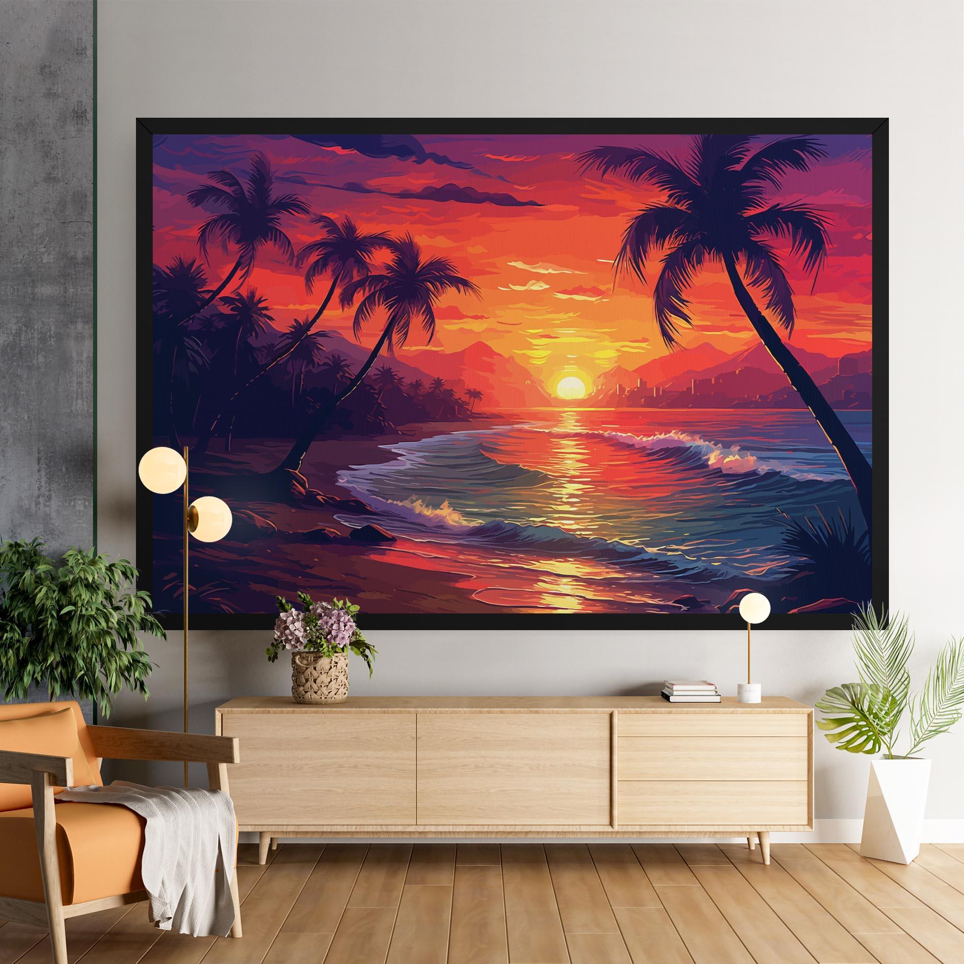 Tablou Canvas Purple Orange Sunlight mockup 9