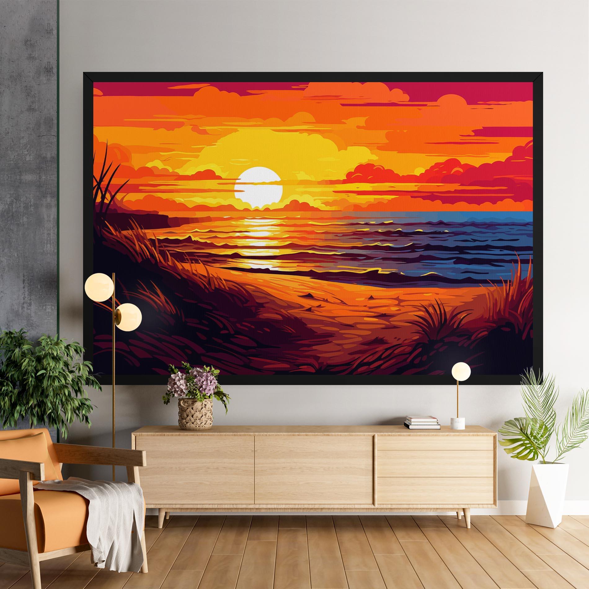 Tablou Canvas Strong Orange Sunset mockup 9