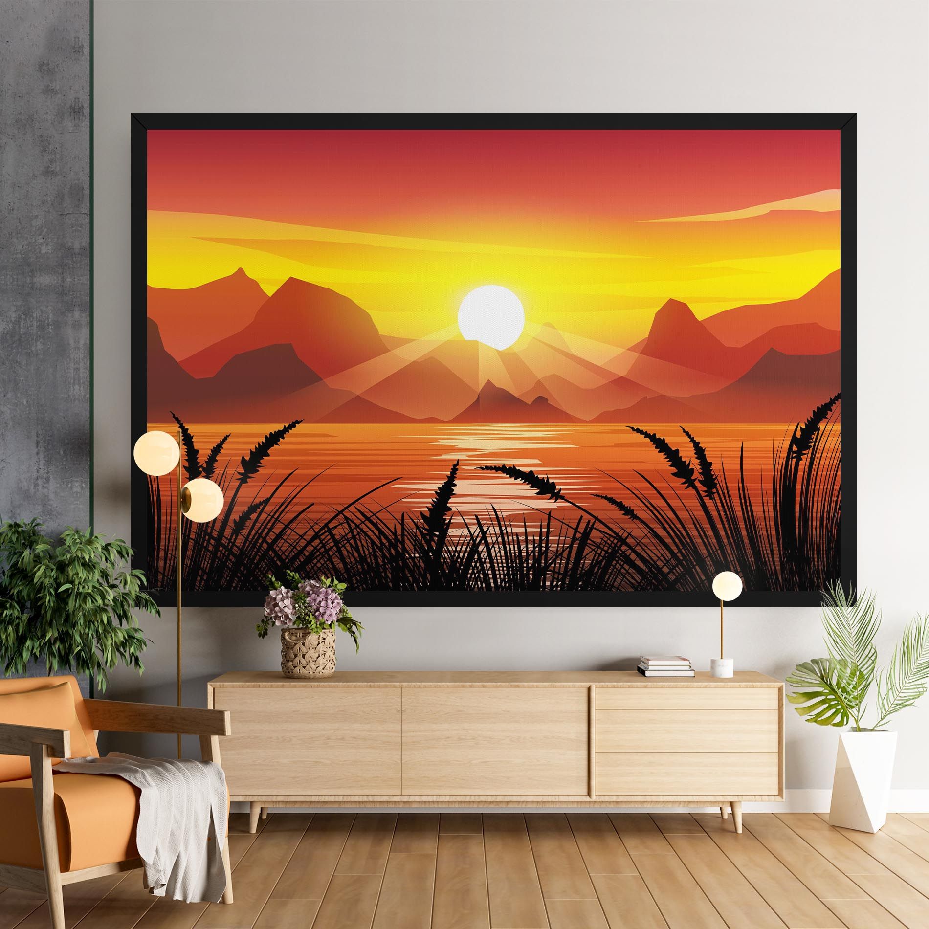 Sunrise Grass Art mockup 9