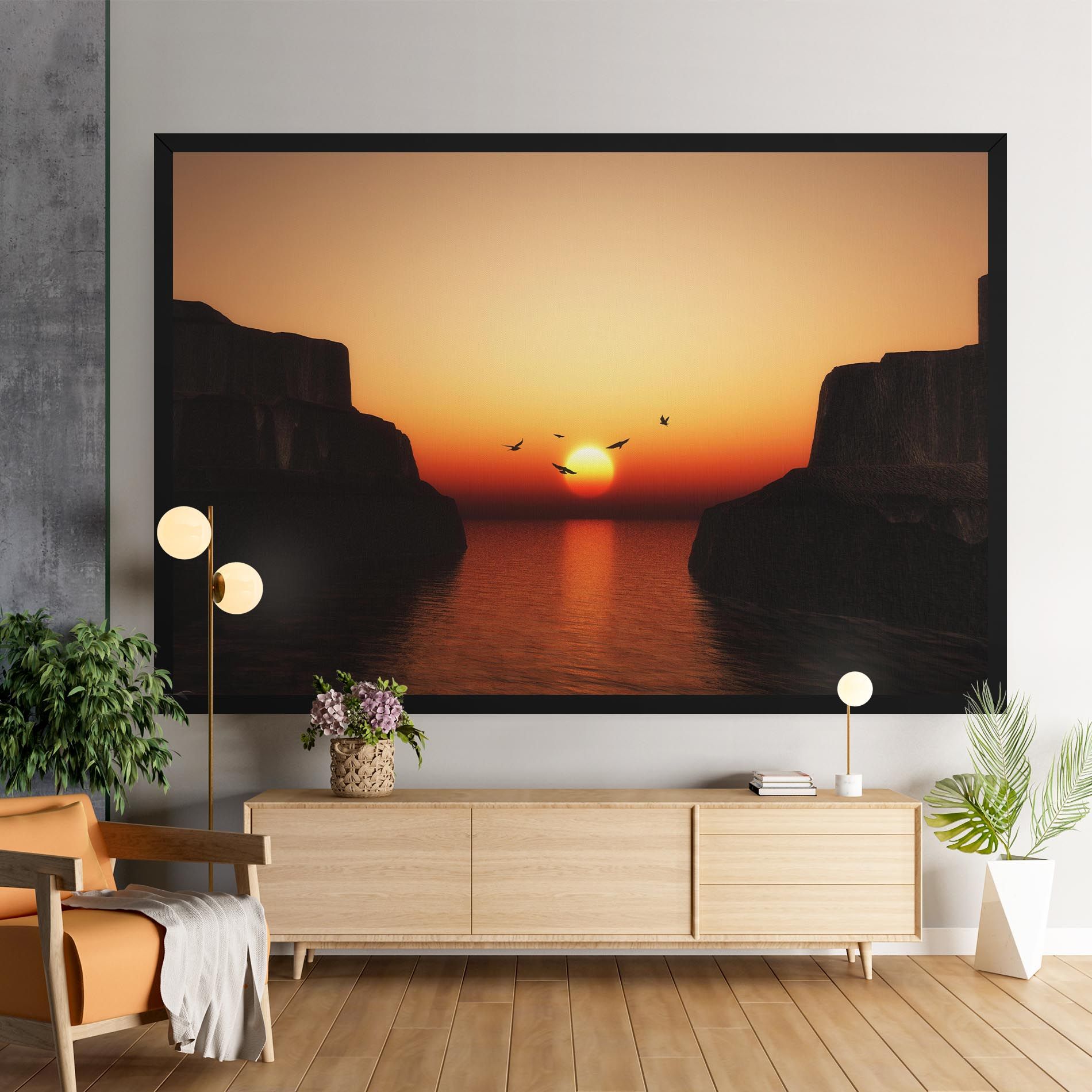 Sunset Silhouette Birds mockup 9