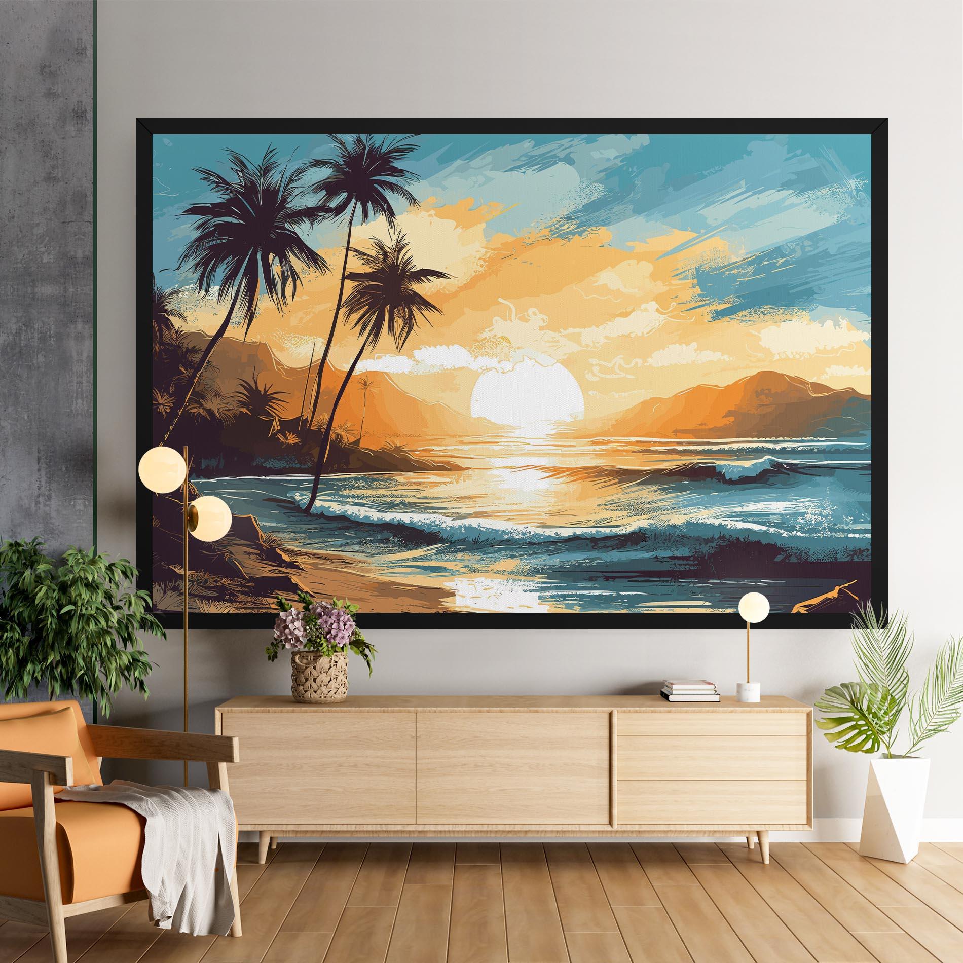 Tablou Canvas Yellow Blue Sunrise mockup 9