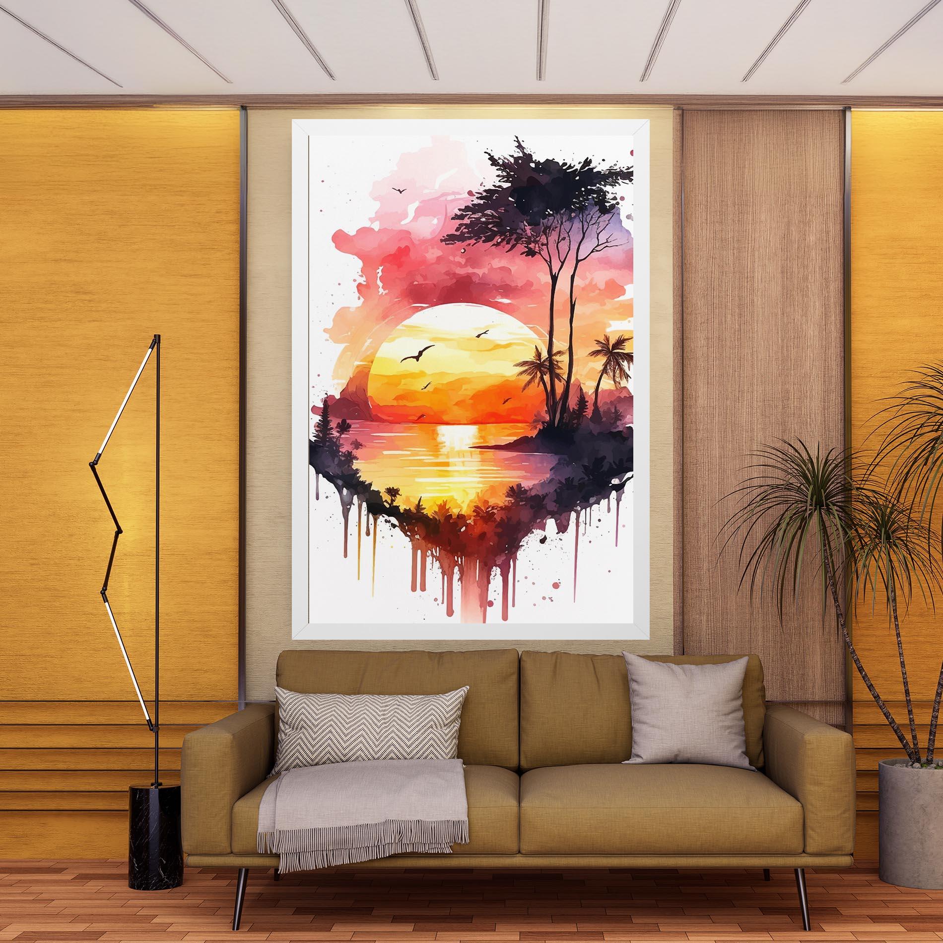 Tablou Canvas Purple Sunset Art mockup 9