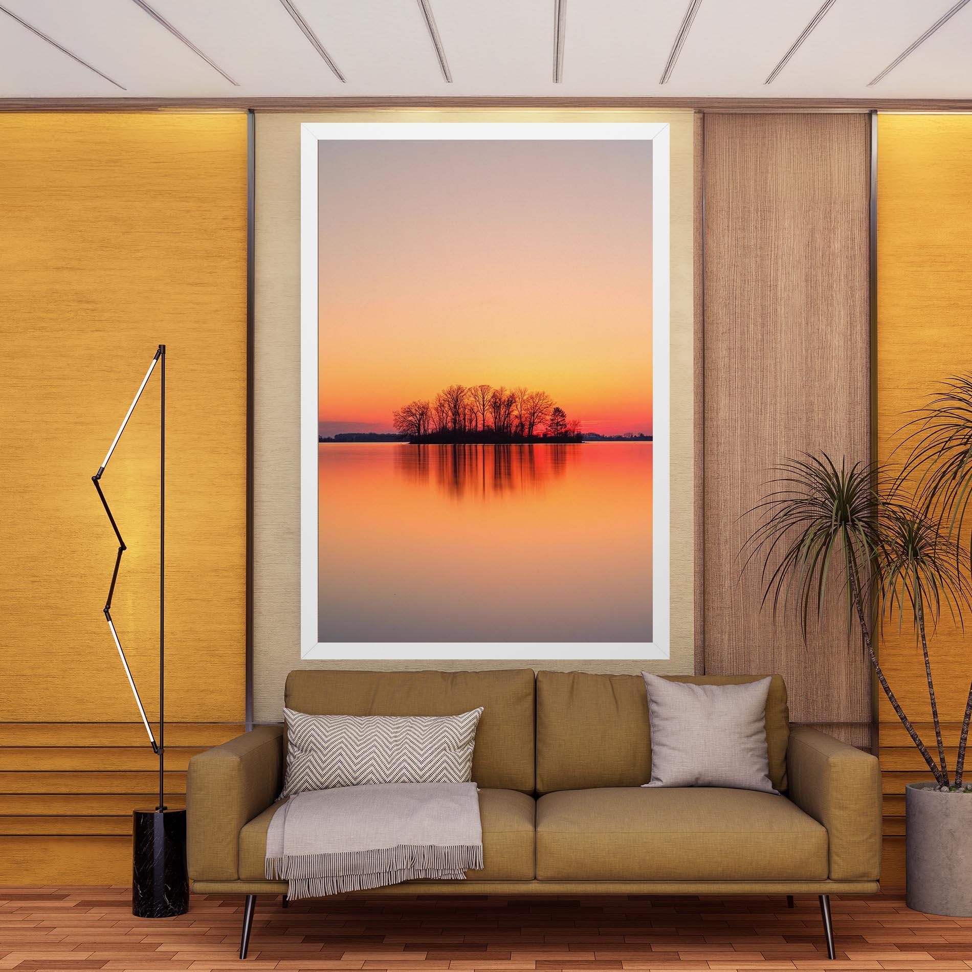 Tablou Canvas Tree Sunset Lake mockup 9