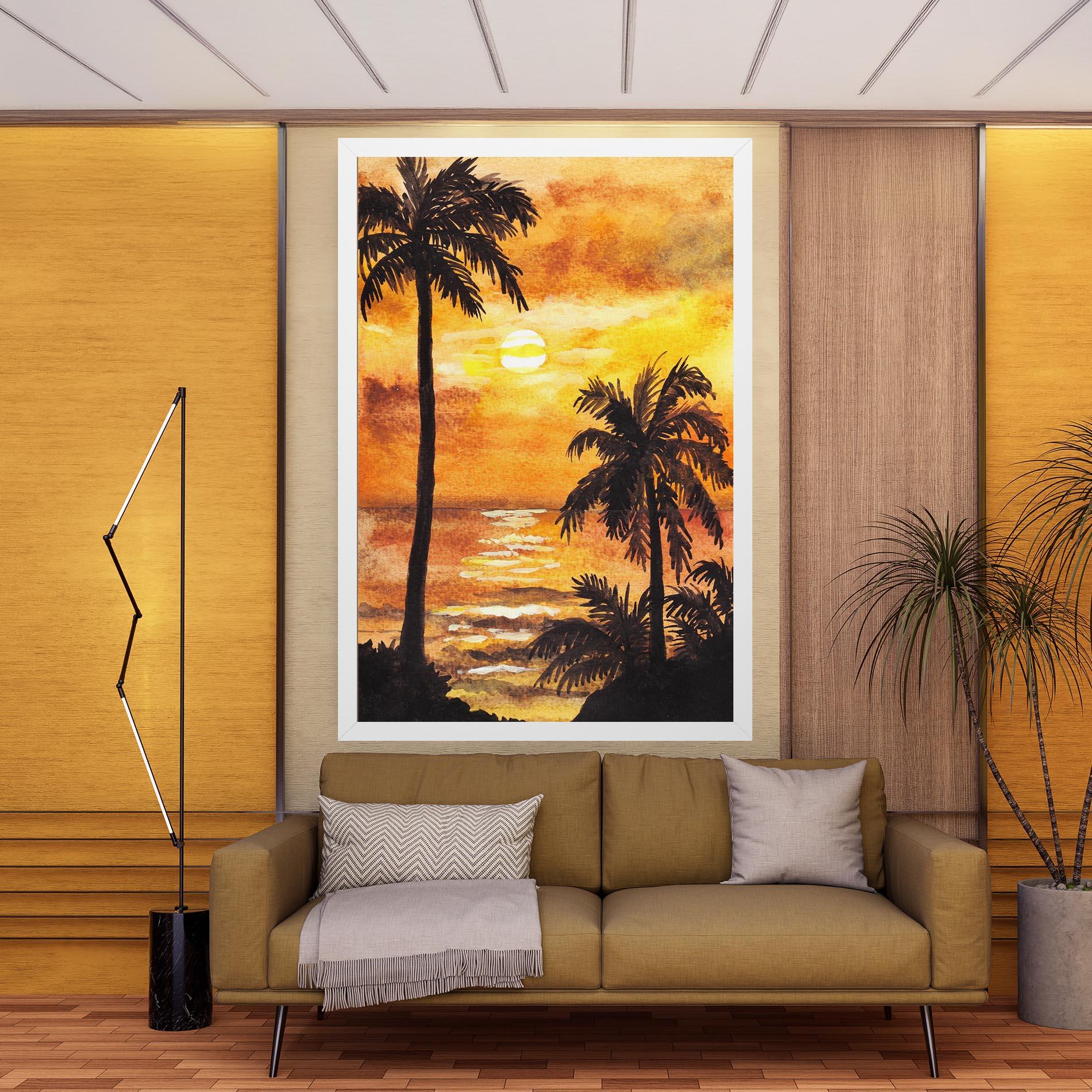 Tablou Canvas Watercolor Painting Sunrise mockup 9