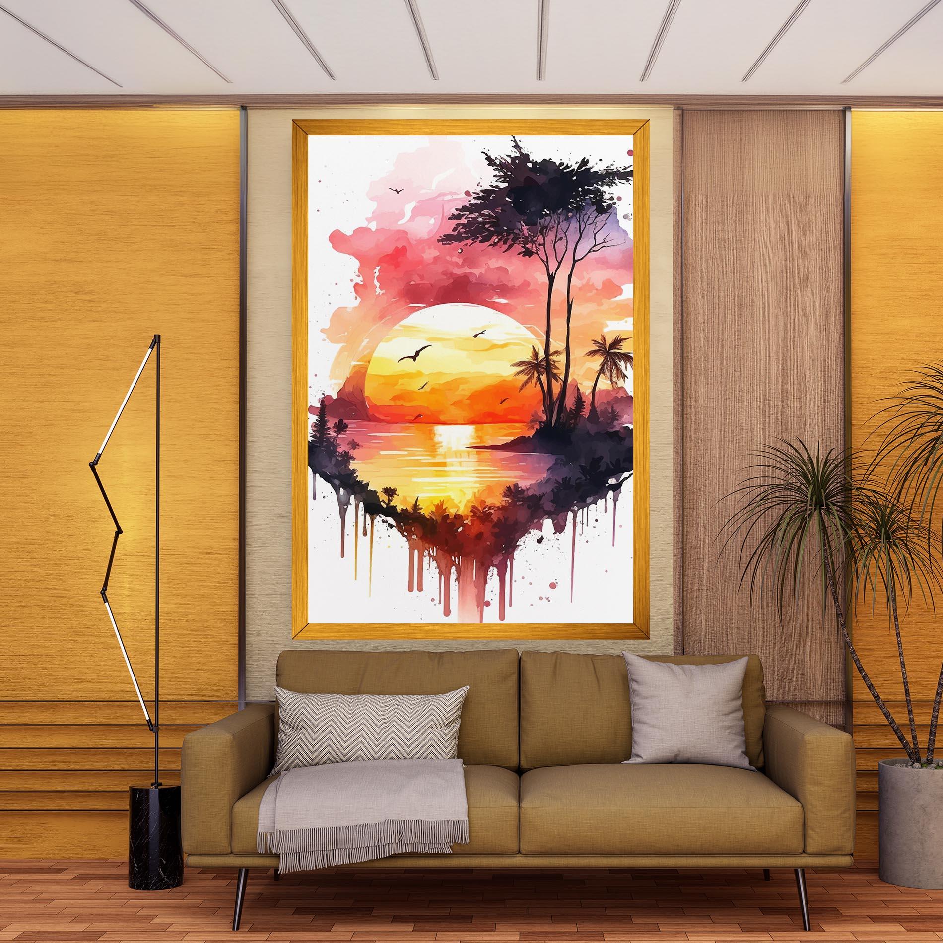 Tablou Canvas Purple Sunset Art mockup 9