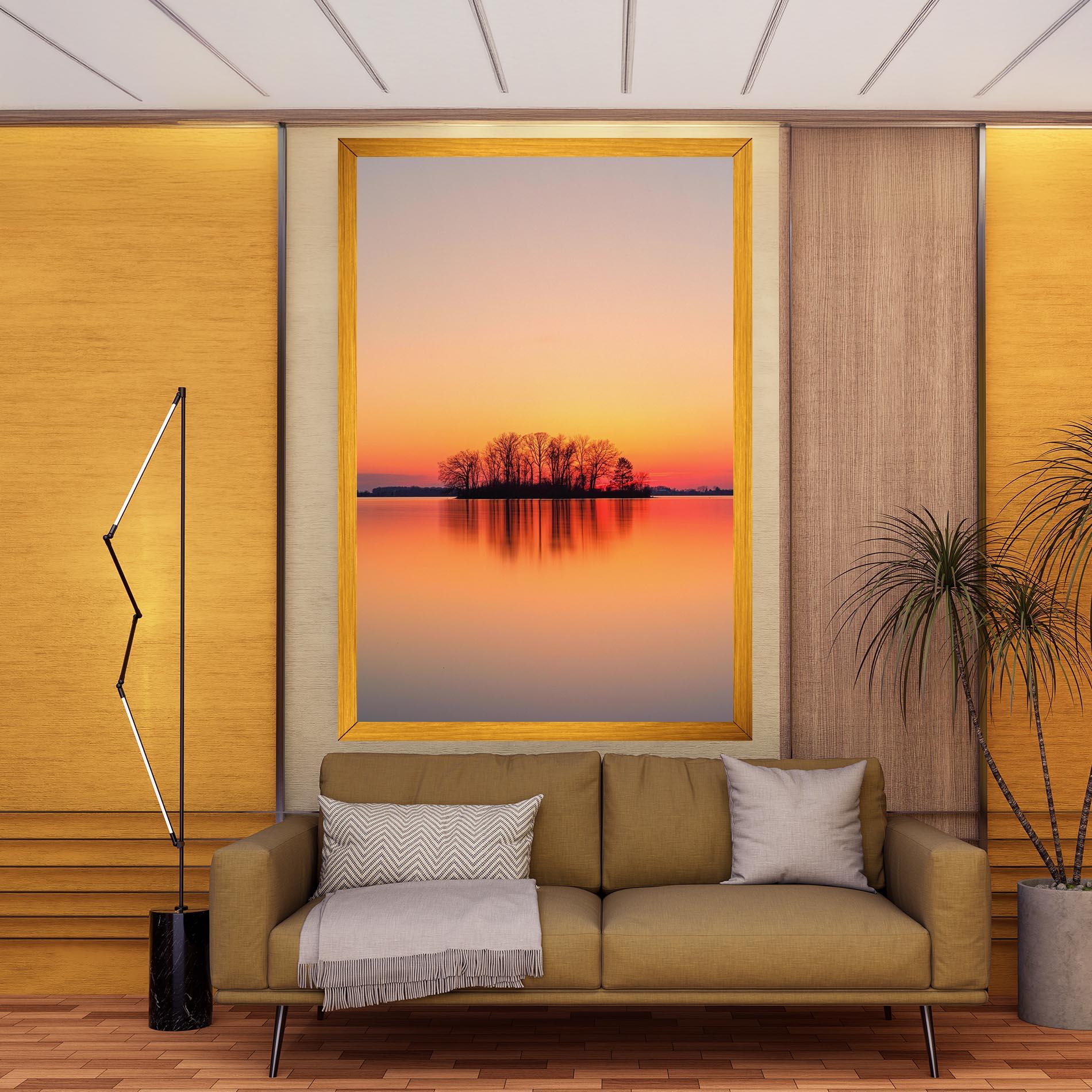 Tablou Canvas Tree Sunset Lake mockup 9