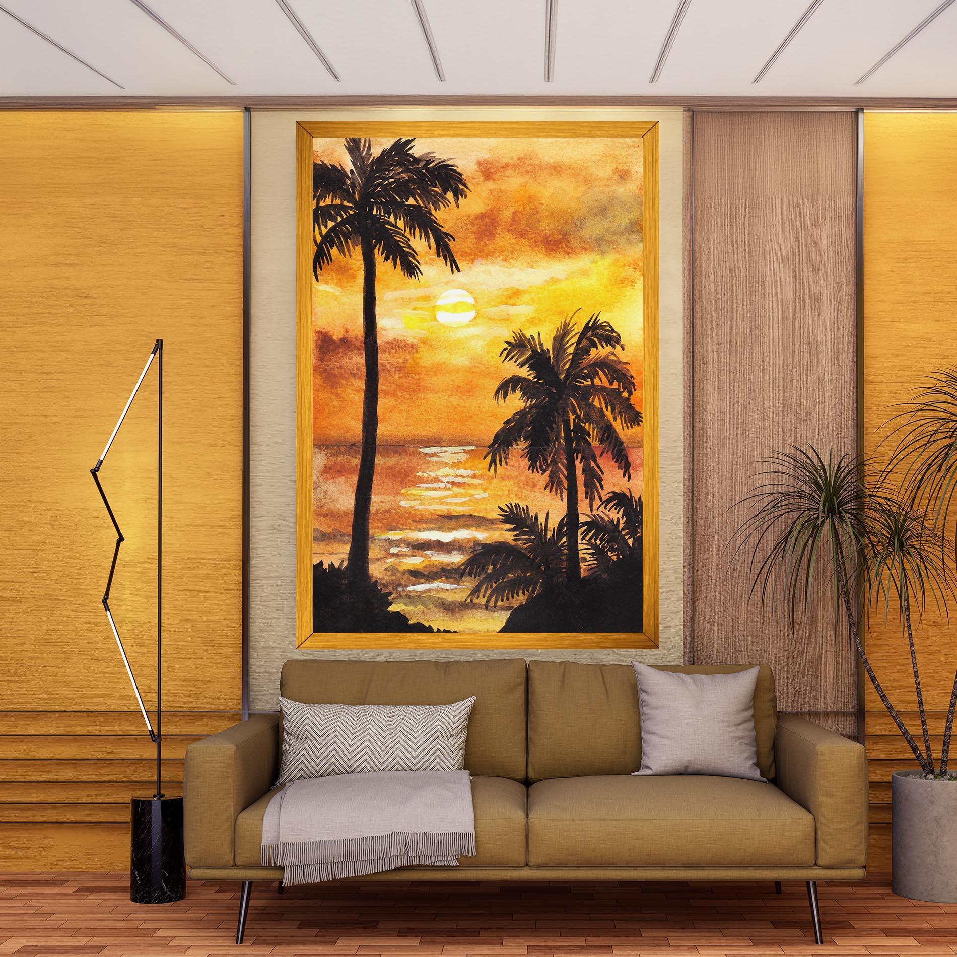 Tablou Canvas Watercolor Painting Sunrise mockup 9