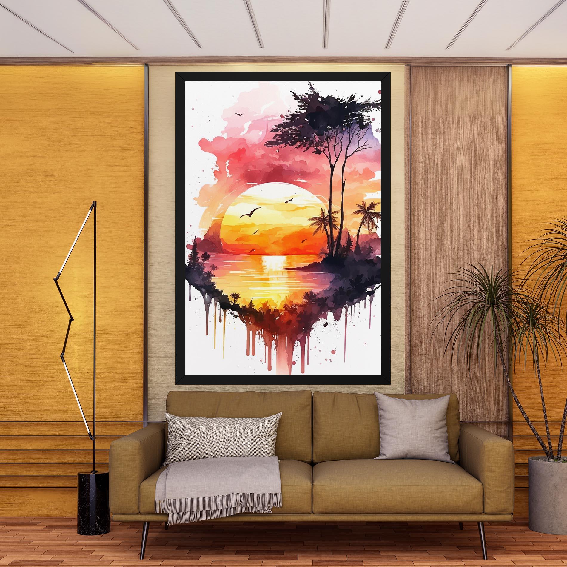 Tablou Canvas Purple Sunset Art mockup 9