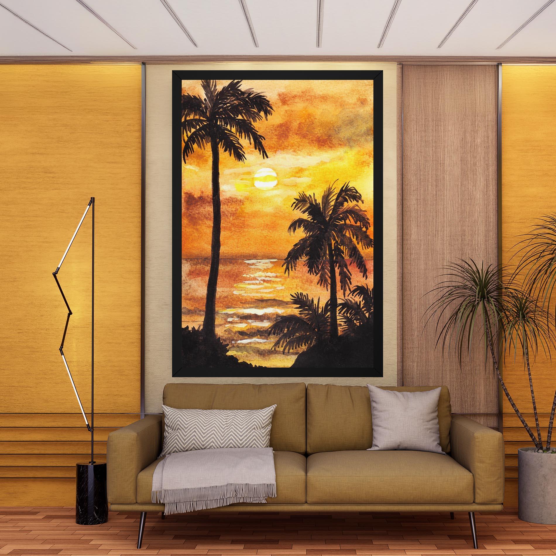 Tablou Canvas Watercolor Painting Sunrise mockup 9